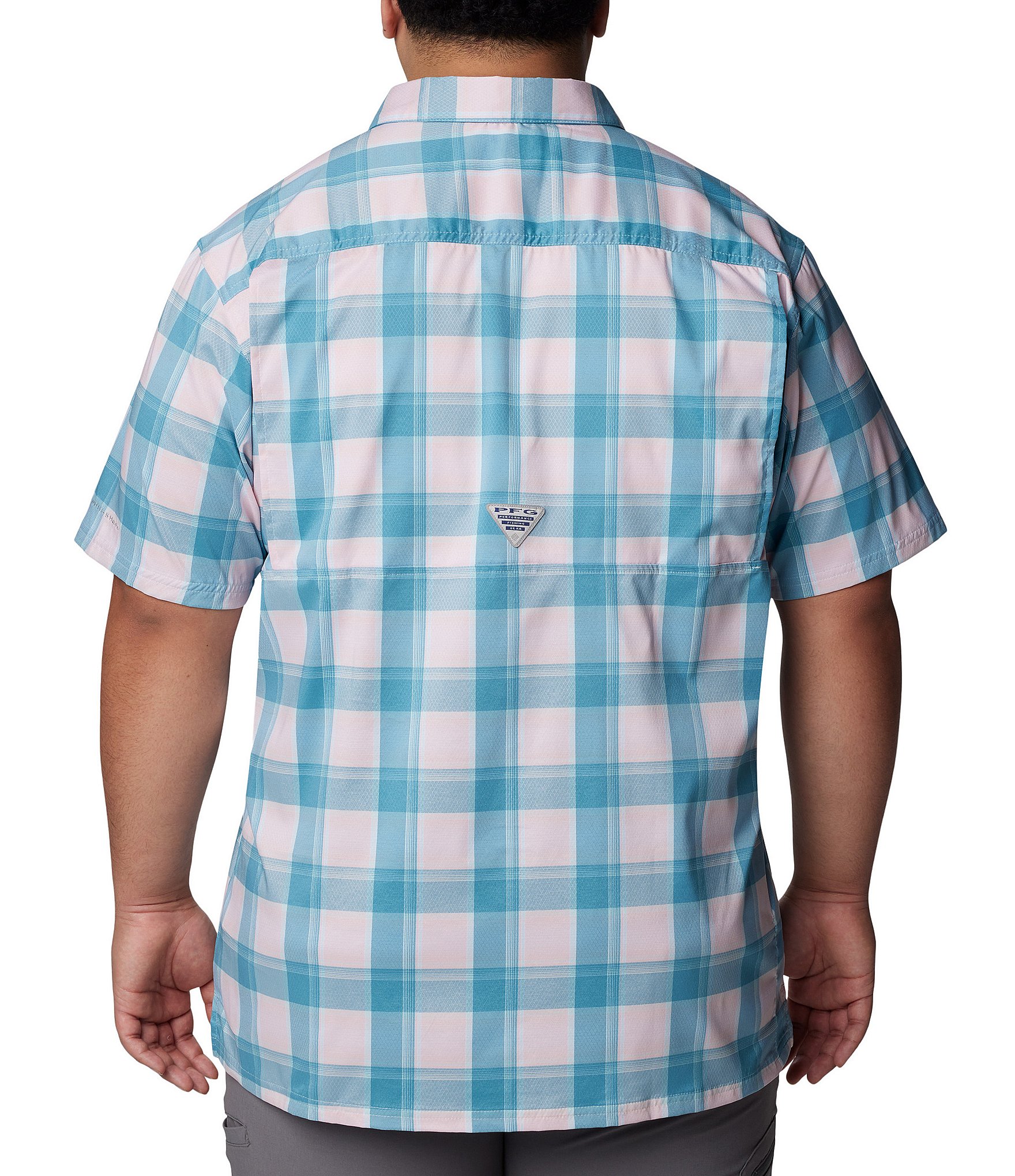 Columbia PFG Big & Tall Super Slack Tide™ Short Sleeve Camp Canyon Ombre Check Shirt