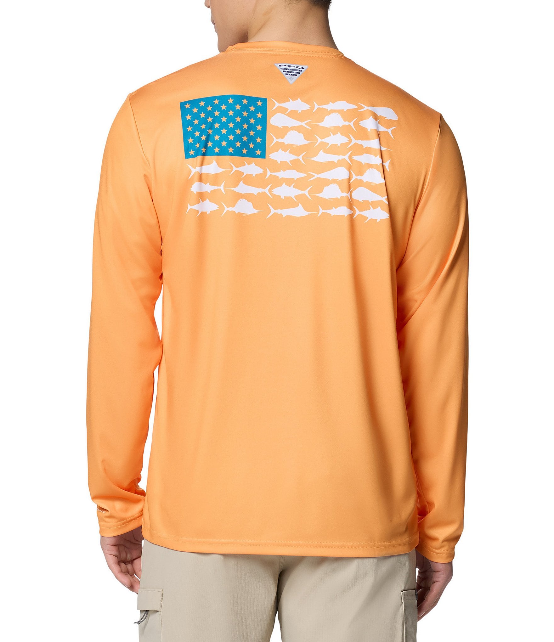 Columbia PFG Terminal Tackle Fish Flag Long Sleeve Graphic T