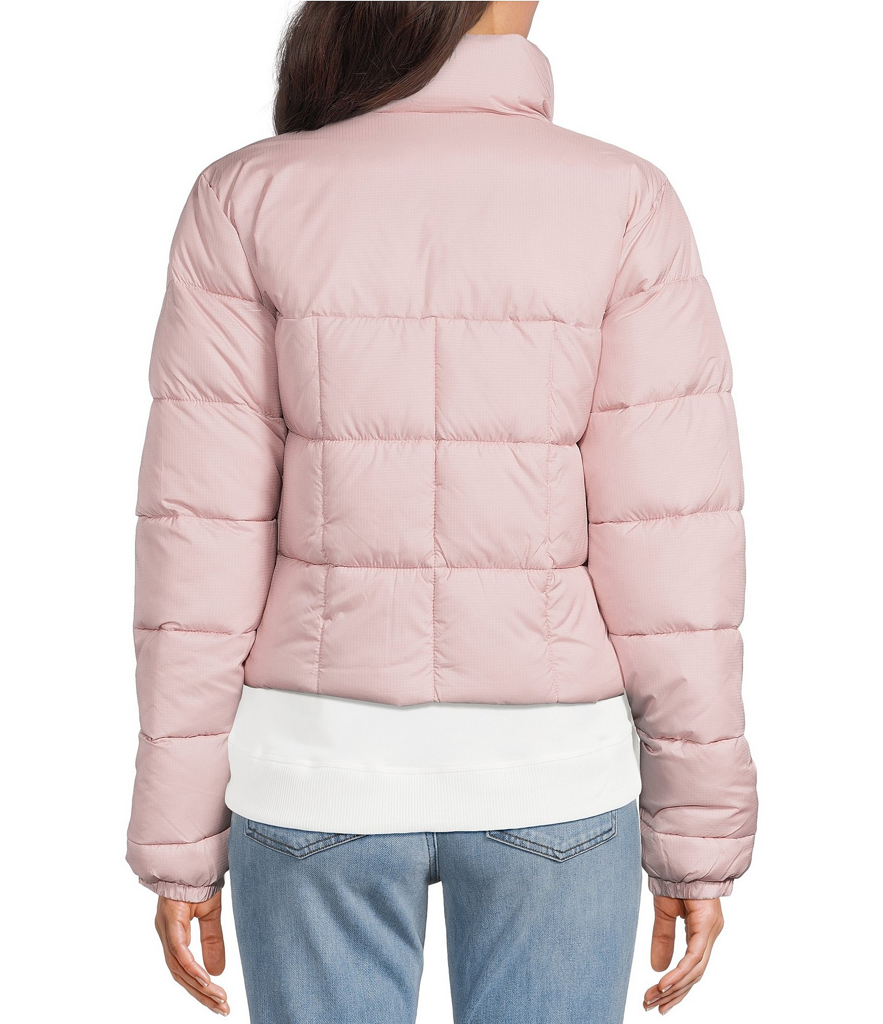 Columbia Puffect III Stand Collar Zip Front Quilt Cropped Jacket