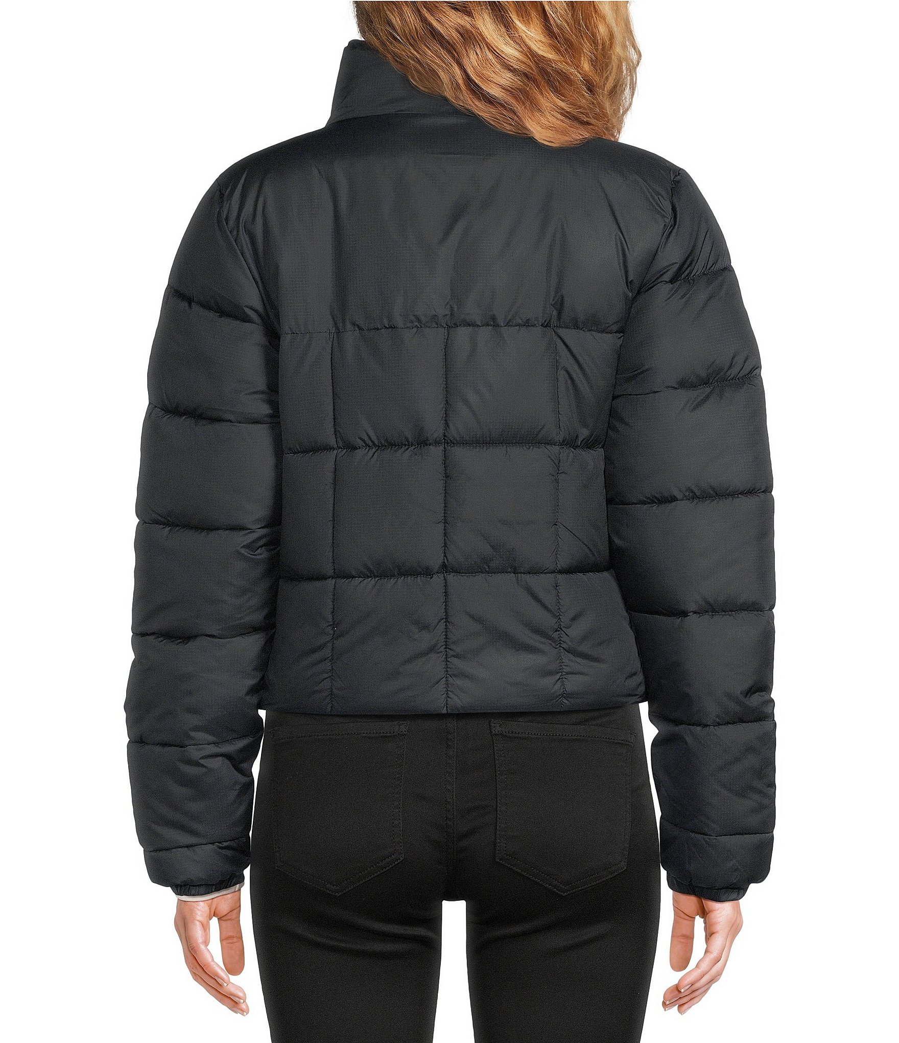 Columbia Puffect III Stand Collar Zip Front Quilt Cropped Jacket