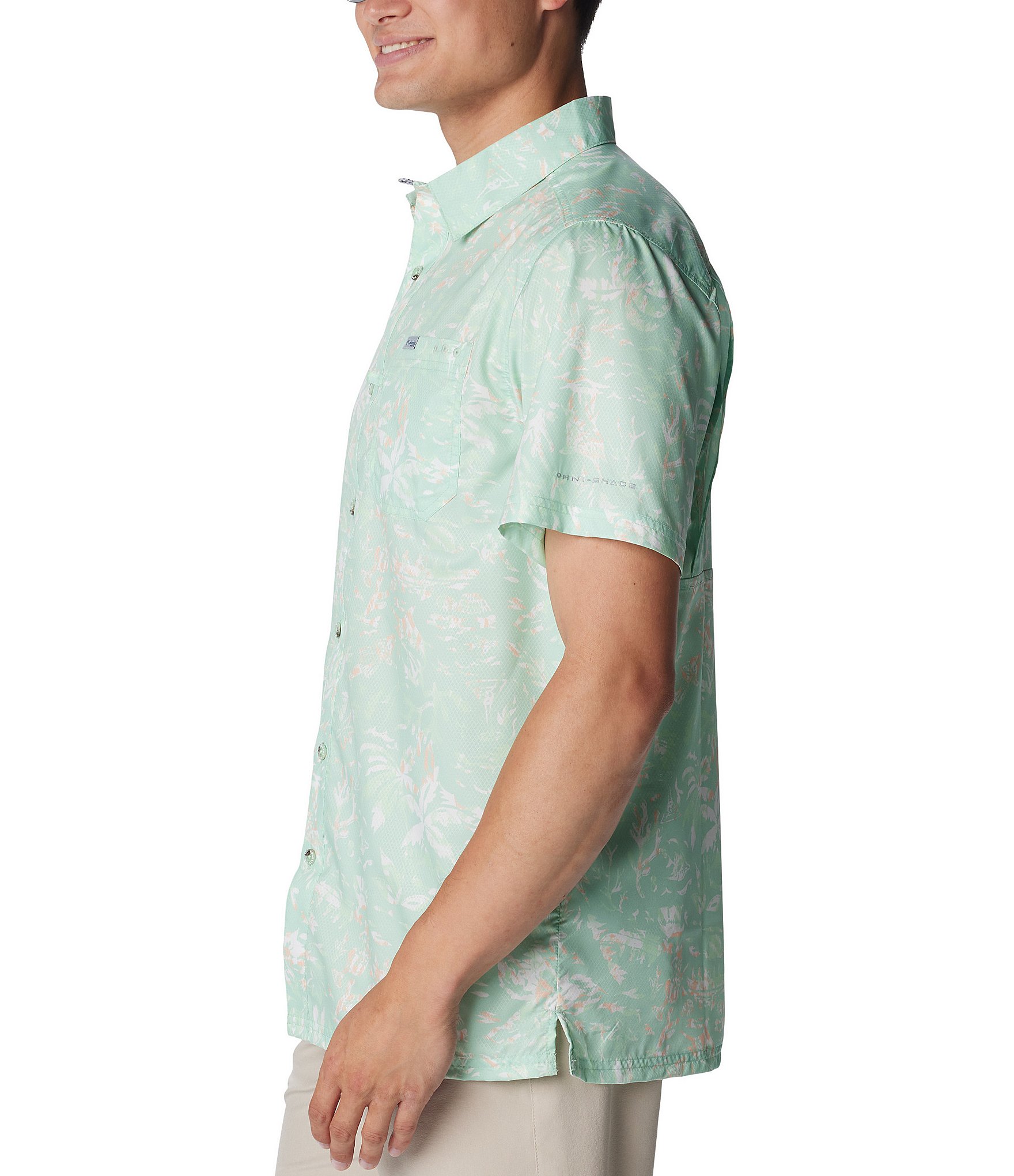 Columbia Super Slack Tide™ Short Sleeve Printed Woven Camp Shirt