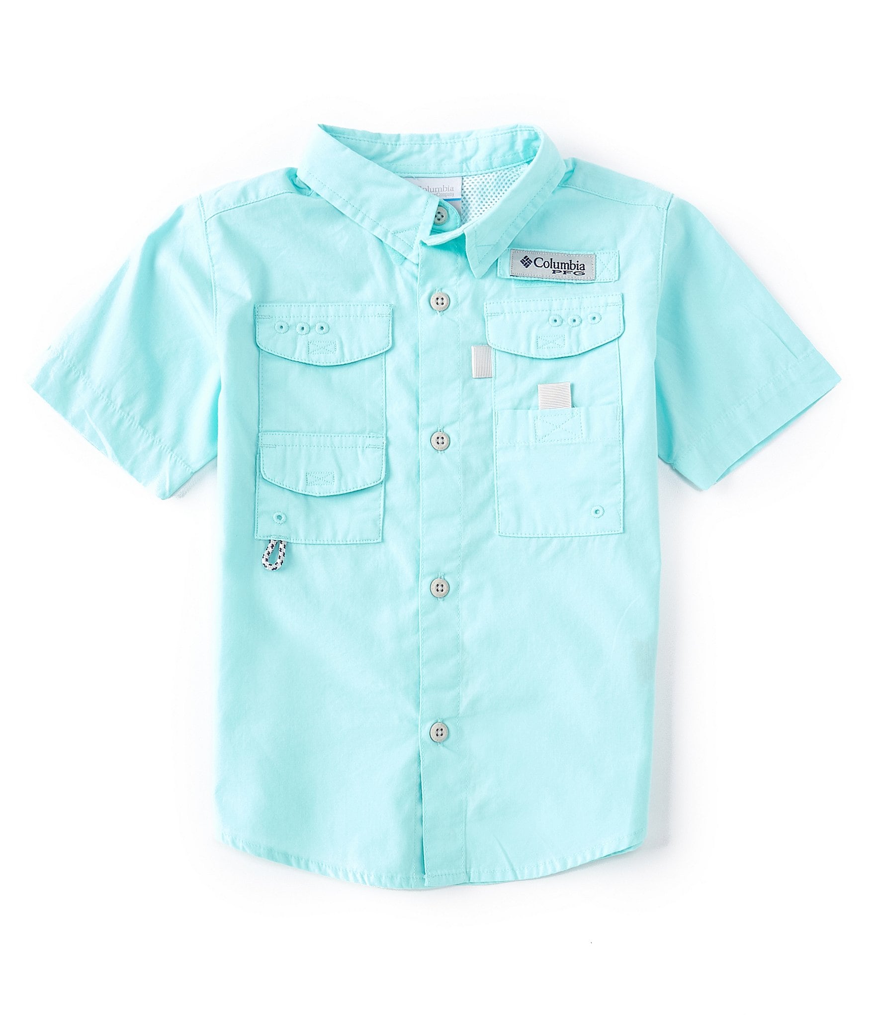 Columbia Little Boys 2T-4T Short-Sleeve Stretch Poplin Bonehead Fish Mesh Vented Fishing Shirt