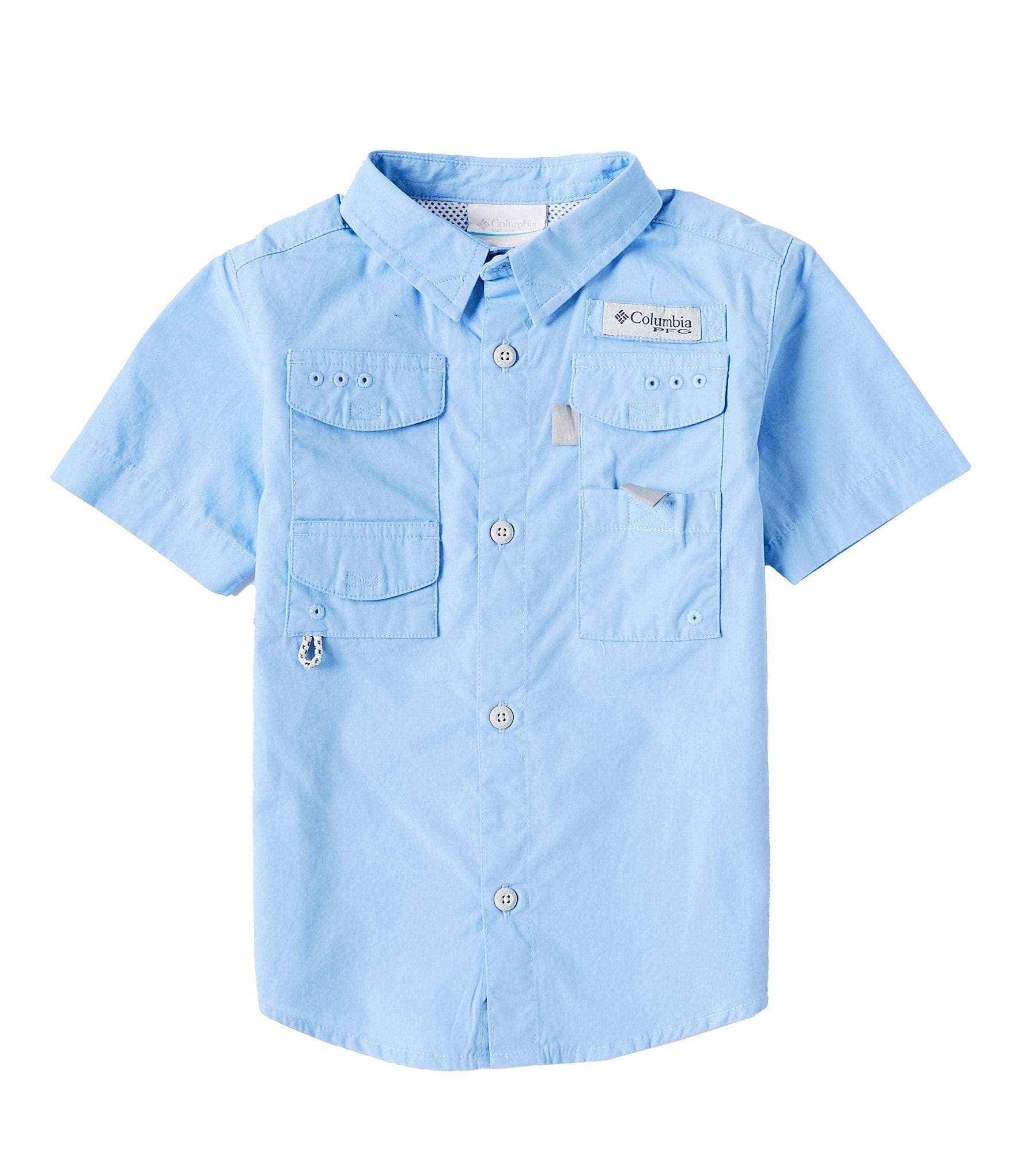 Columbia Little Boys 2T-4T Short-Sleeve Stretch Poplin Bonehead Fish Mesh Vented Fishing Shirt