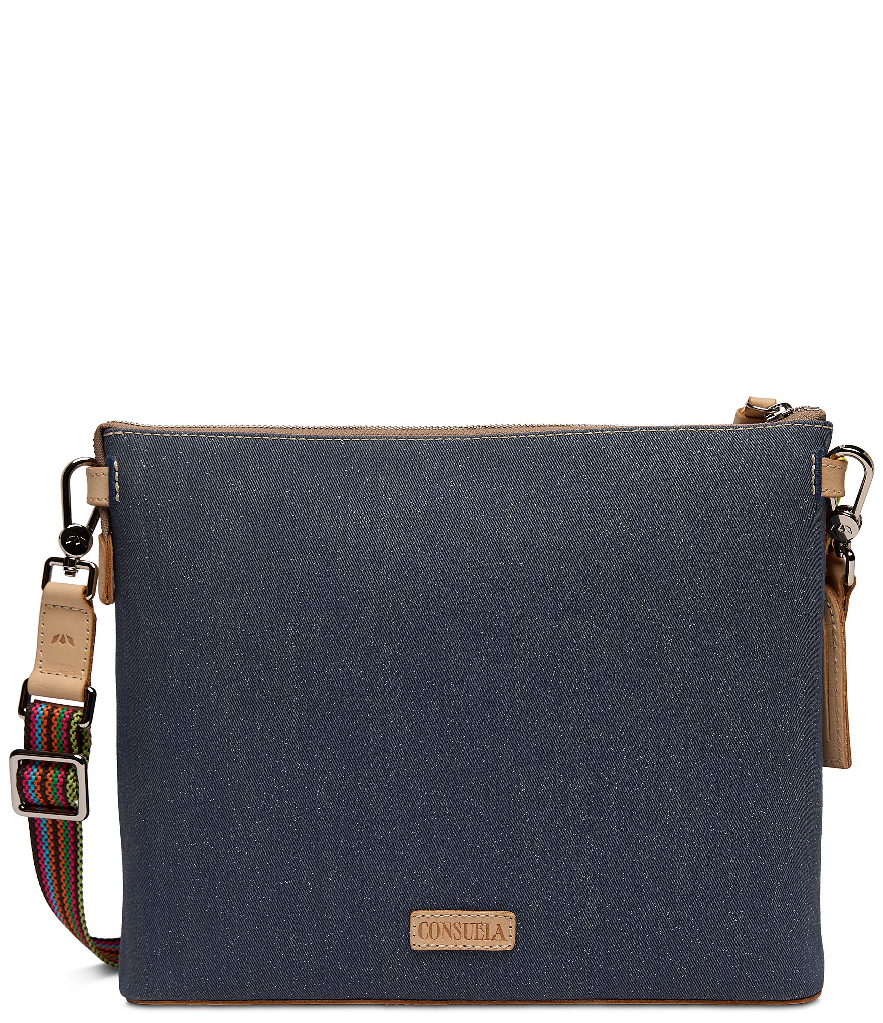 Consuela Arlo Embrodered Gem Denim Downtown Crossbody Bag