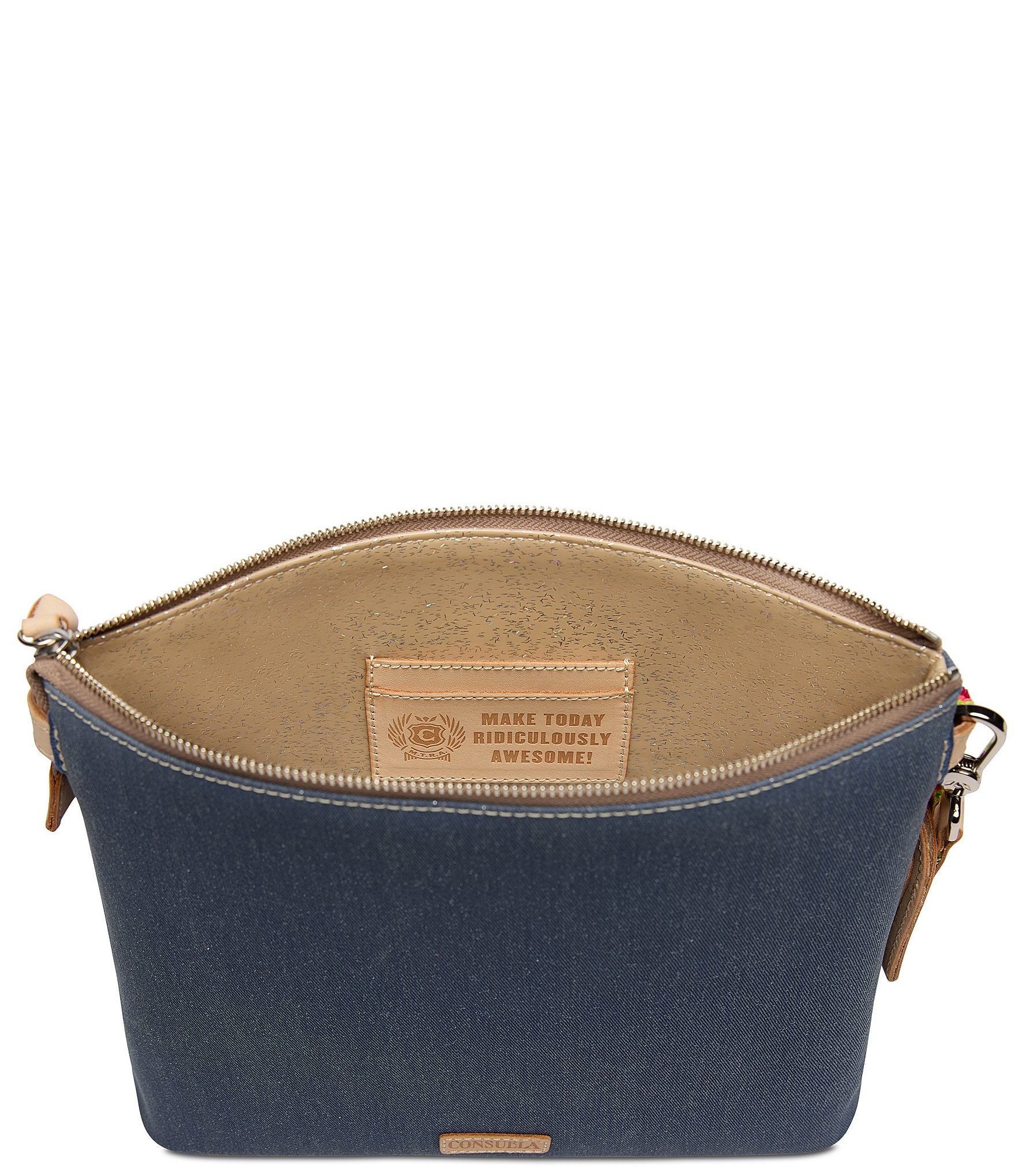 Consuela Arlo Embrodered Gem Denim Downtown Crossbody Bag