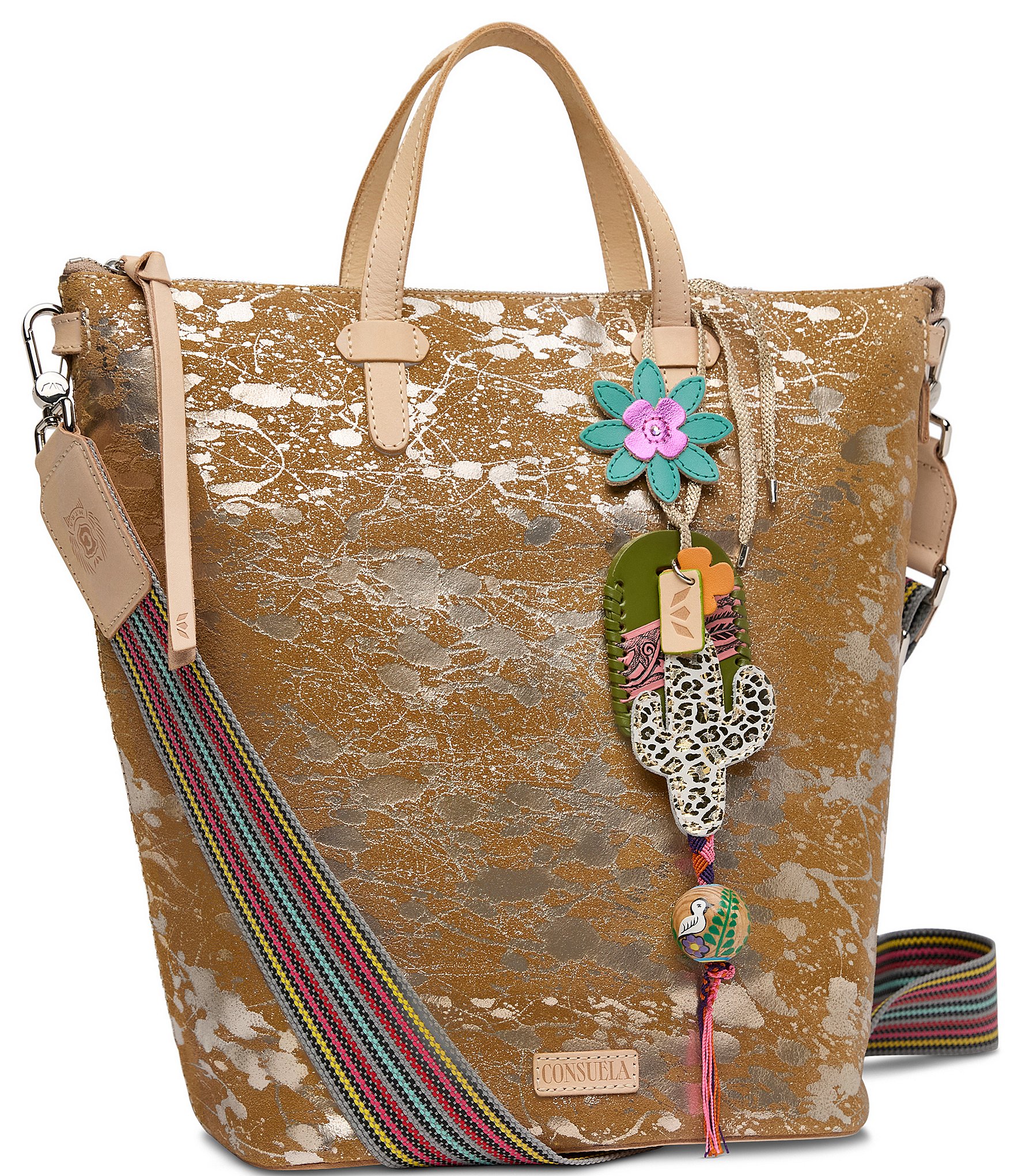 Consuela Beau Metallic Splattered Suede Sling Backpack