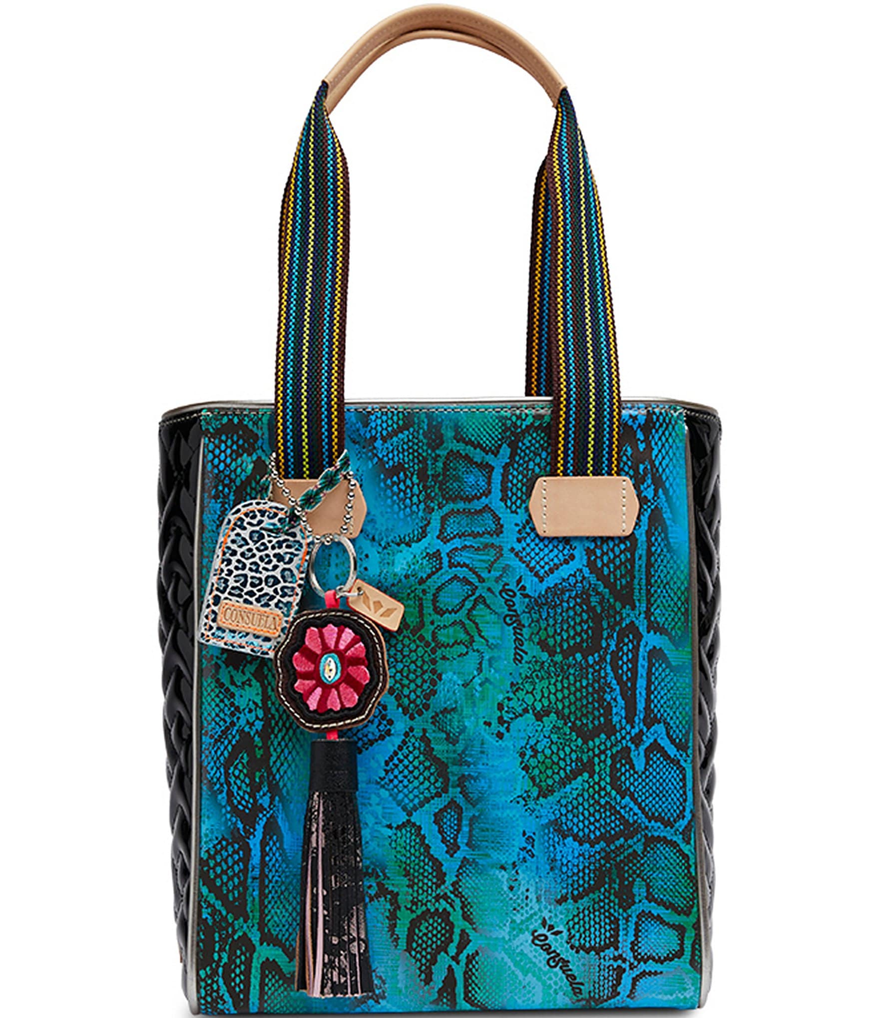 Consuela Cade Chica Blue Snake Print Tote Bag Brazos Mall