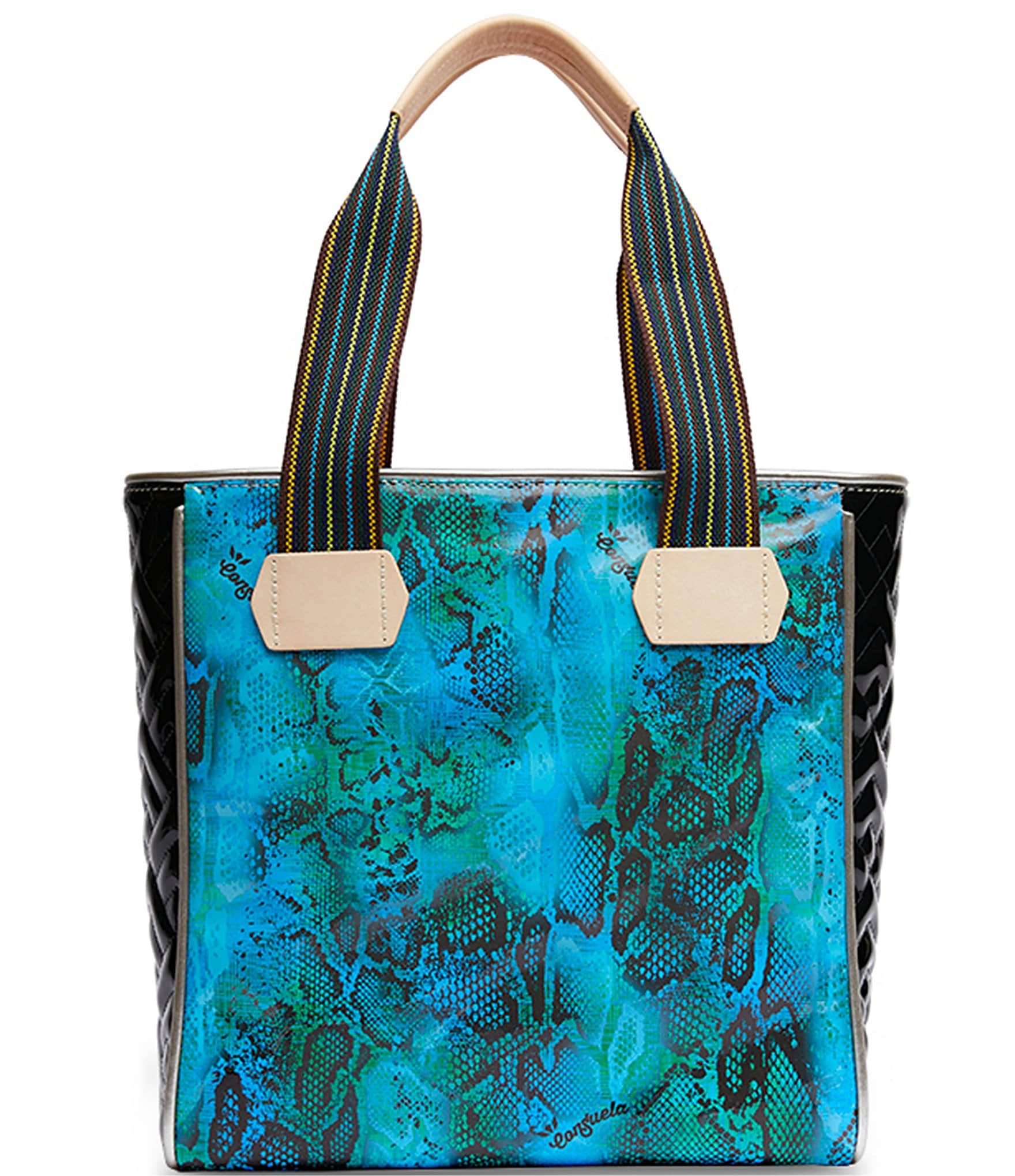 Consuela Cade Classic Blue Snake Skin Tote Bag