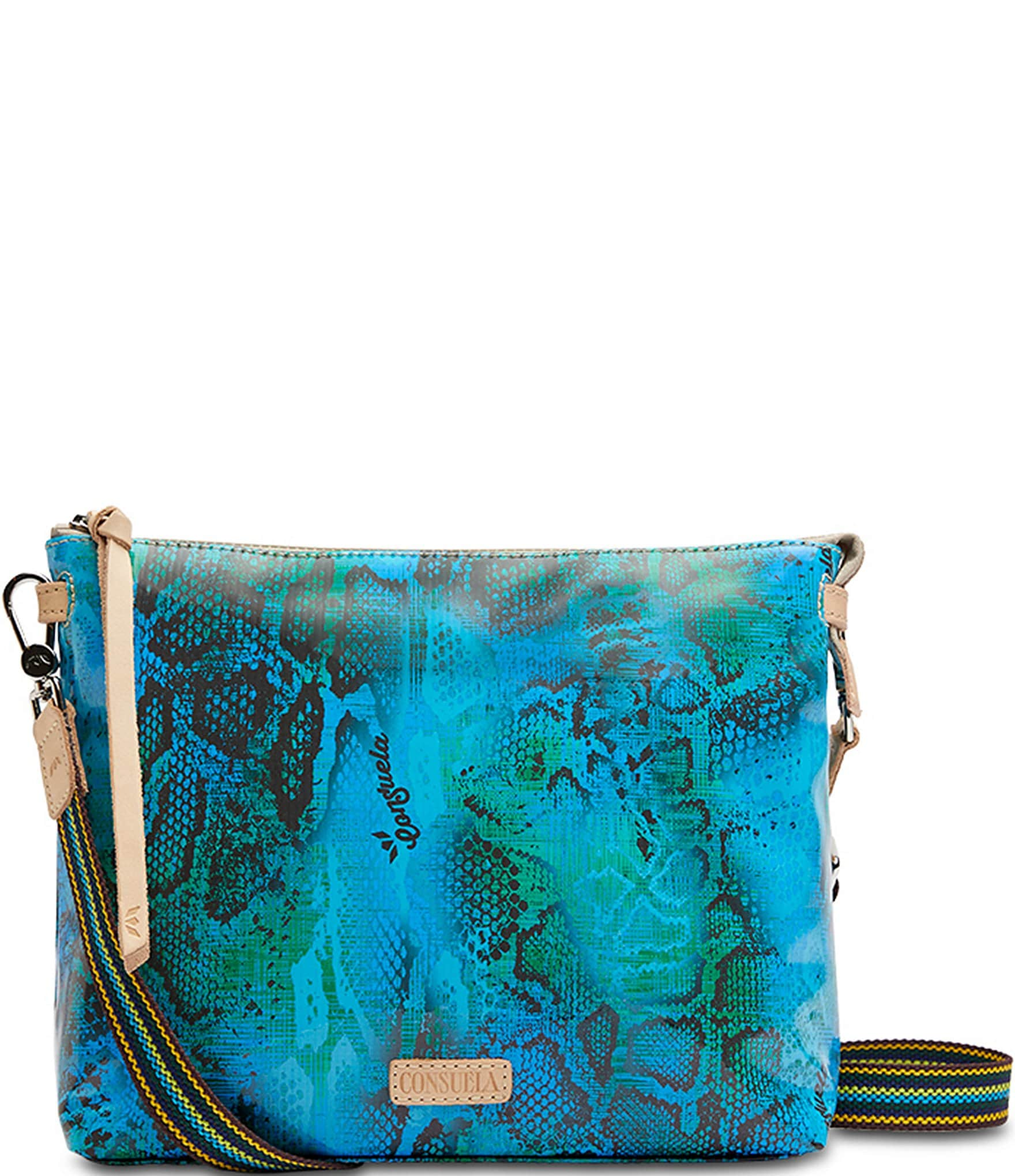 Consuela Cade Downtown Blue Snake Print Crossbody Bag