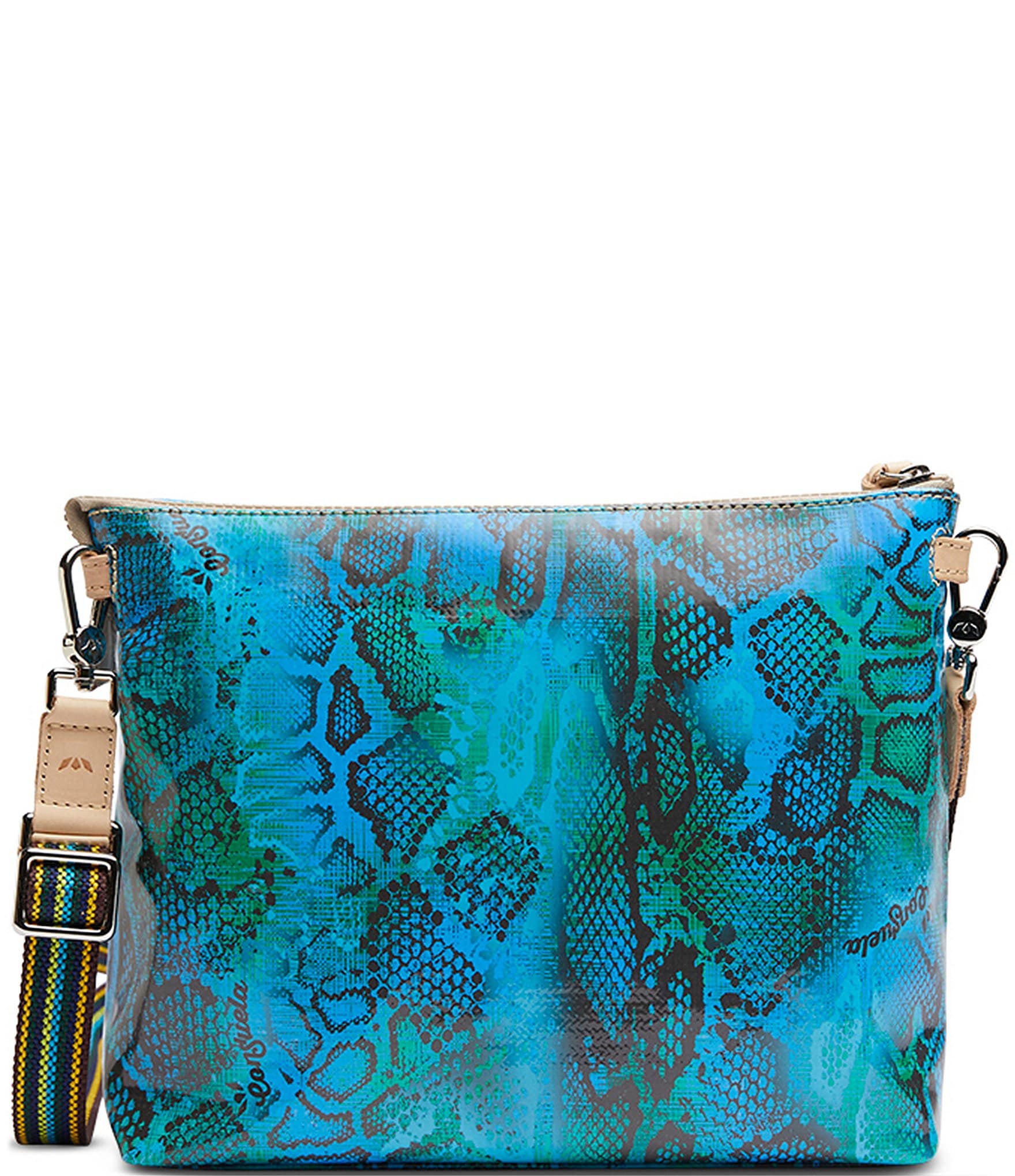 Consuela Cade Downtown Blue Snake Print Crossbody Bag