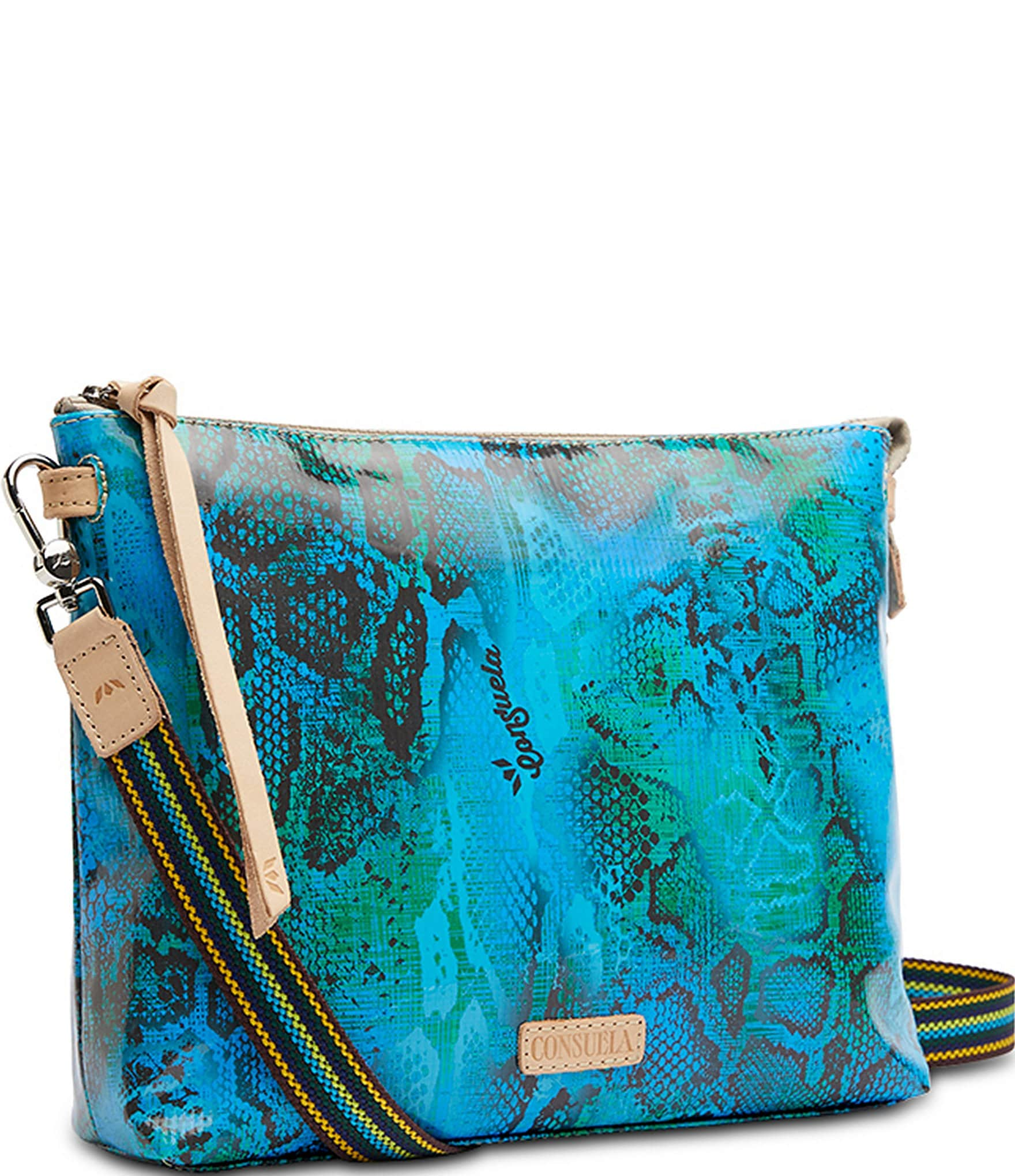 Consuela Cade Downtown Blue Snake Print Crossbody Bag