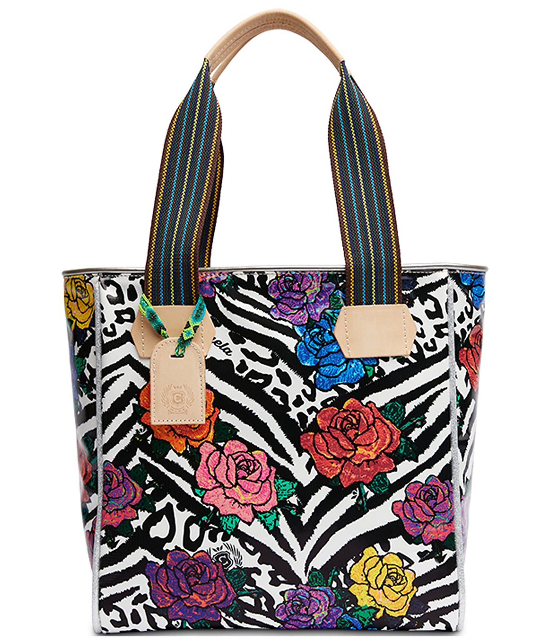 Consuela Carla Floral and Zebra Print Classic Tote Bag