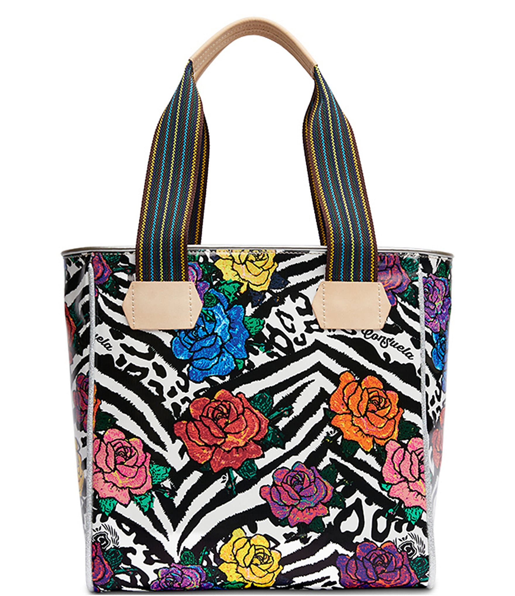 Consuela Carla Floral and Zebra Print Classic Tote Bag