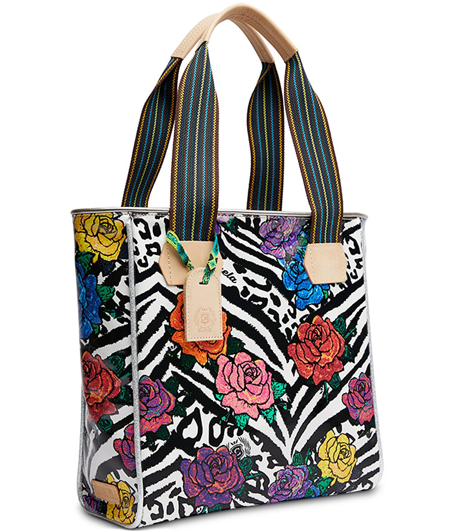 Consuela Carla Floral and Zebra Print Classic Tote Bag