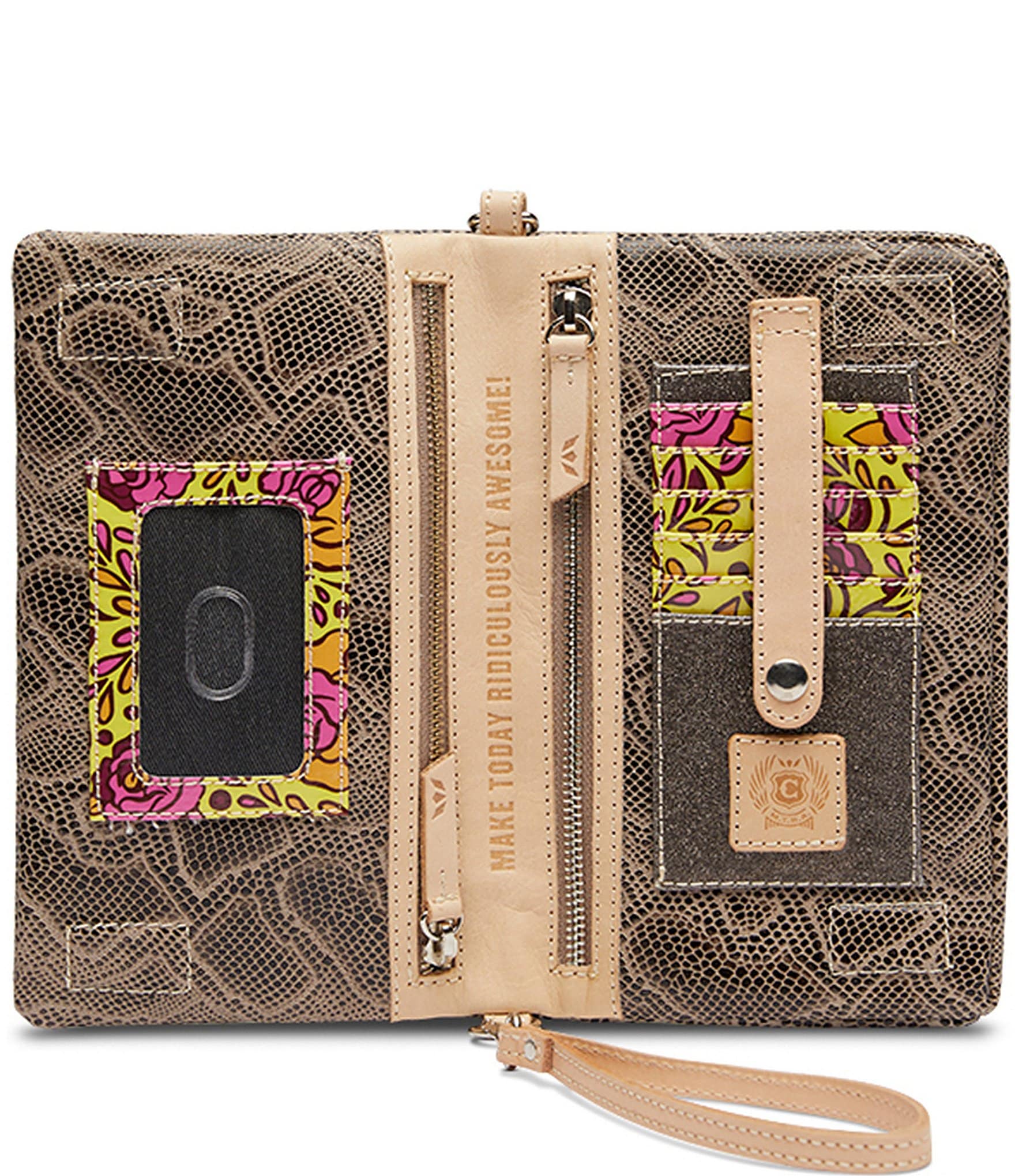 Consuela Dizzy Uptown Snake Embossed Crossbody Bag