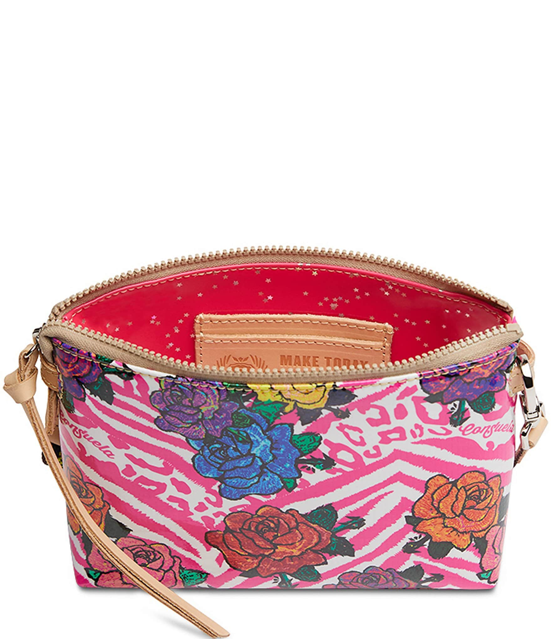 Consuela Frutti Midtown Floral and Bright Zebra Print Crossbody Bag