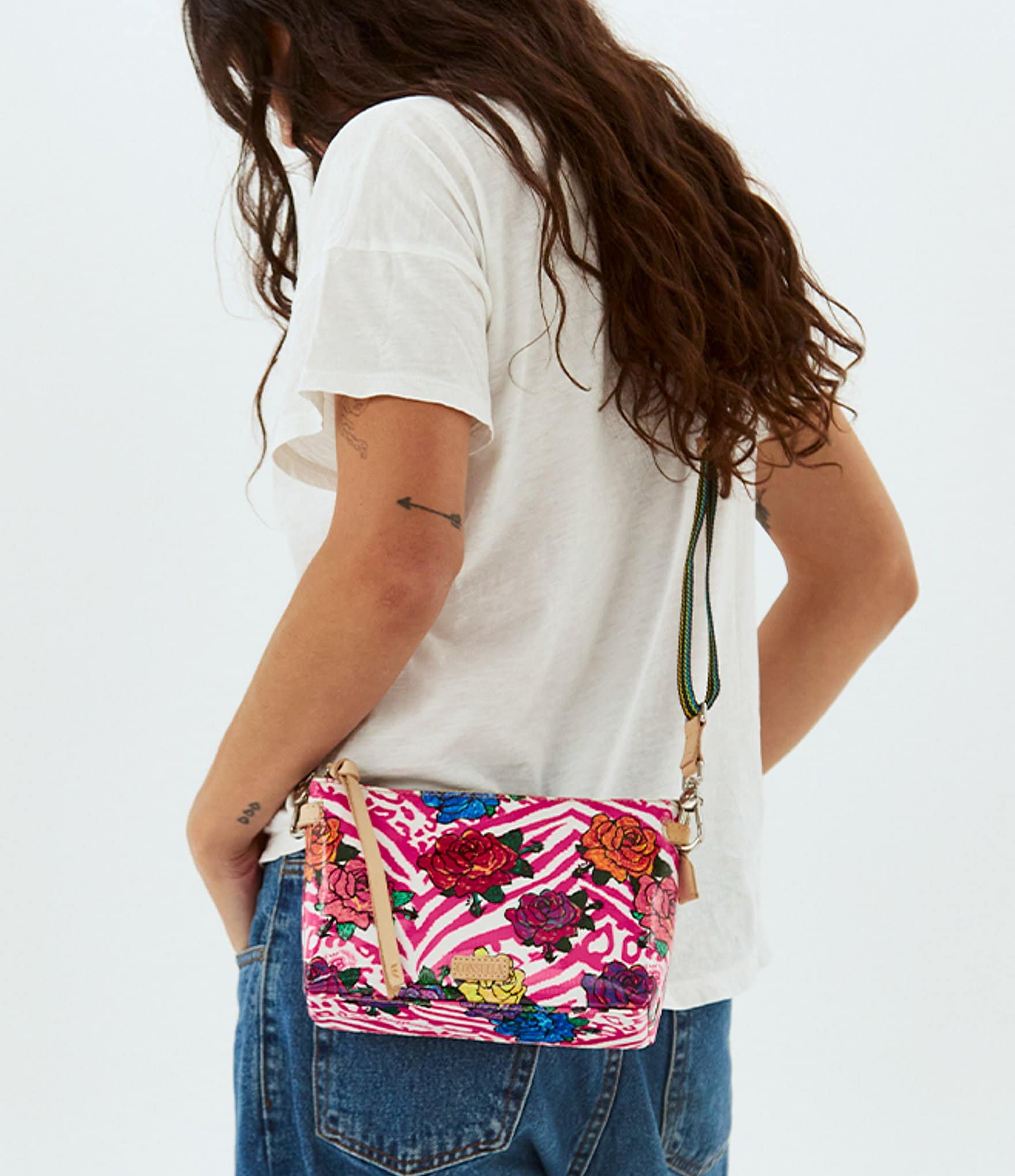 Consuela Frutti Midtown Floral and Bright Zebra Print Crossbody Bag