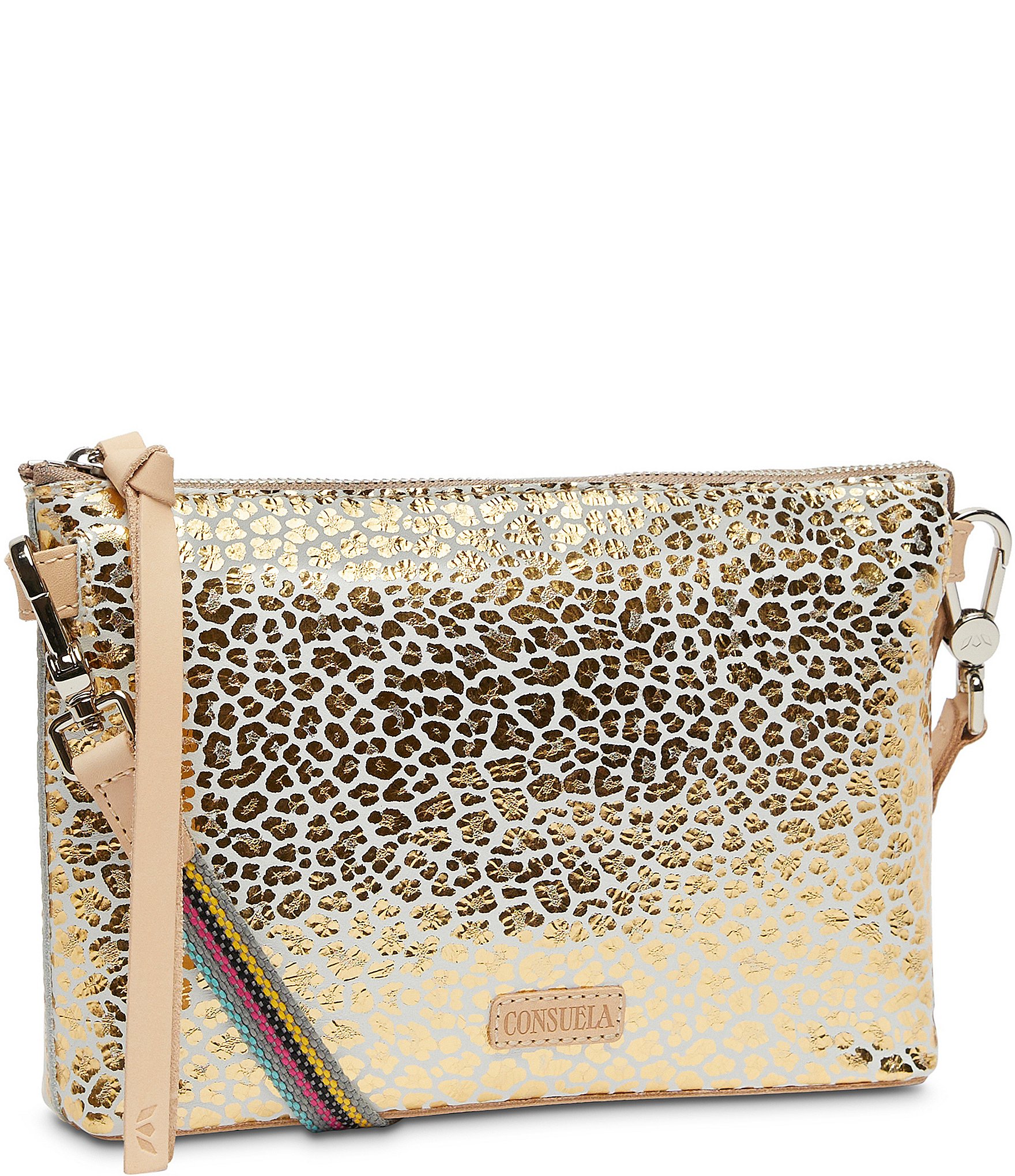 Consuela Kit Midtown Metallic Foiled Jag Print Crossbody Bag