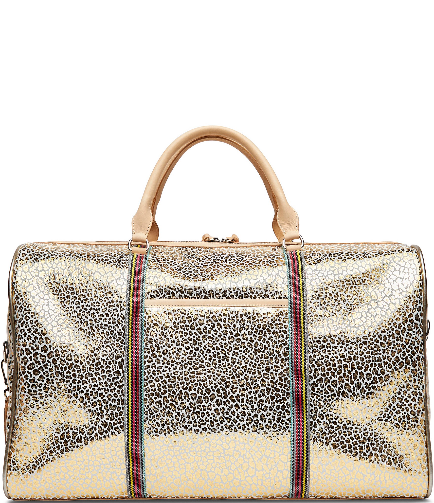 Consuela Metallic Gold Jag Print Kit Weekender Duffle Bag