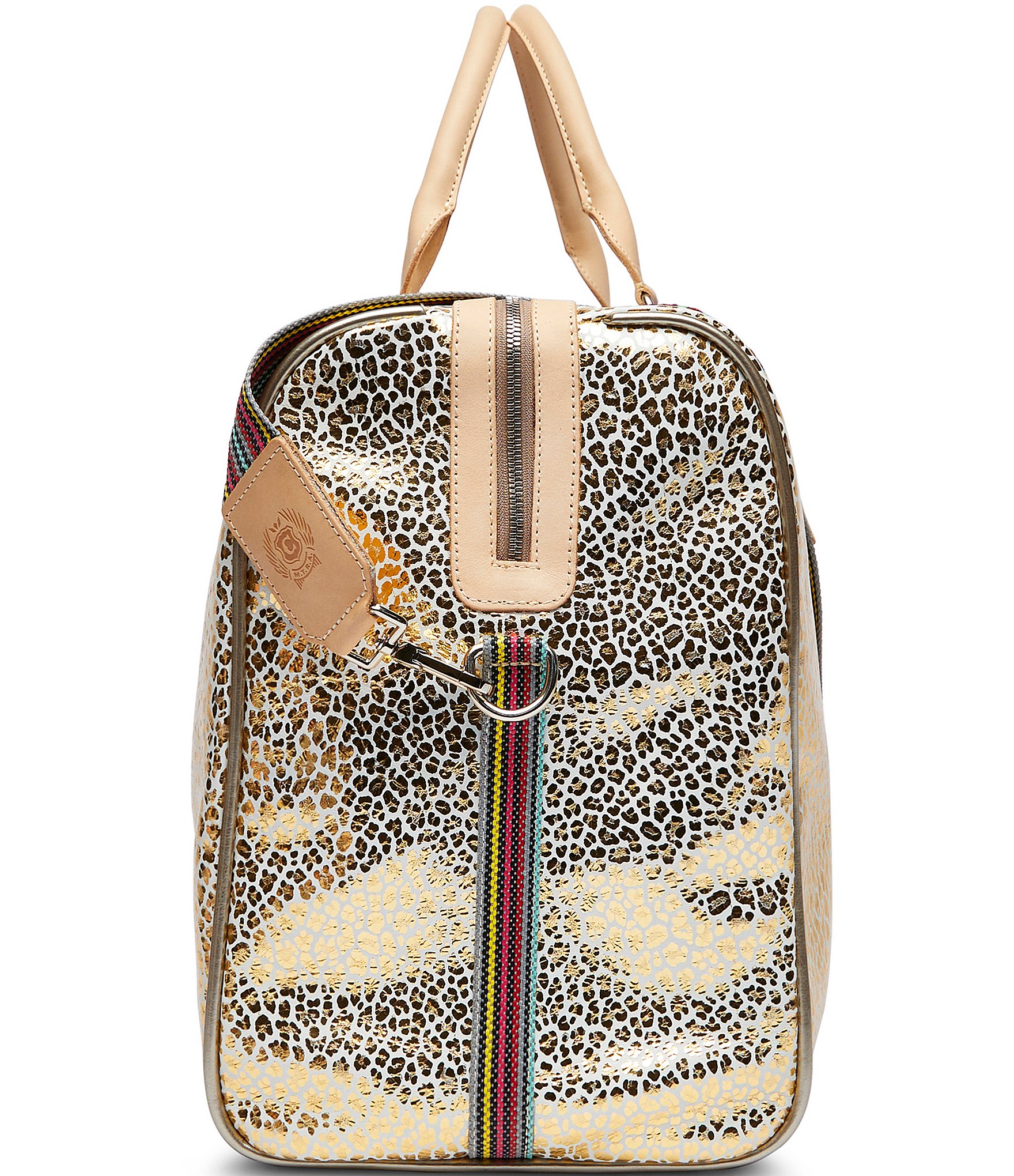 Consuela Metallic Gold Jag Print Kit Weekender Duffle Bag