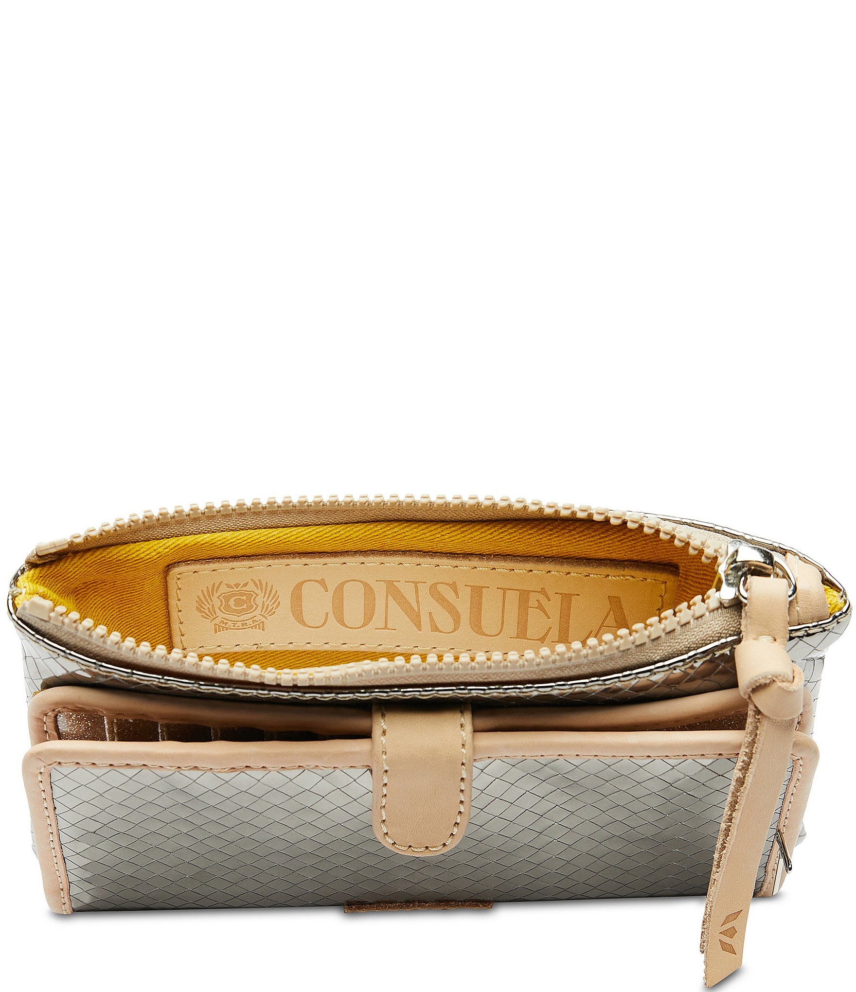 Consuela Metallic Textured Exterior Kyle Slim Wallet