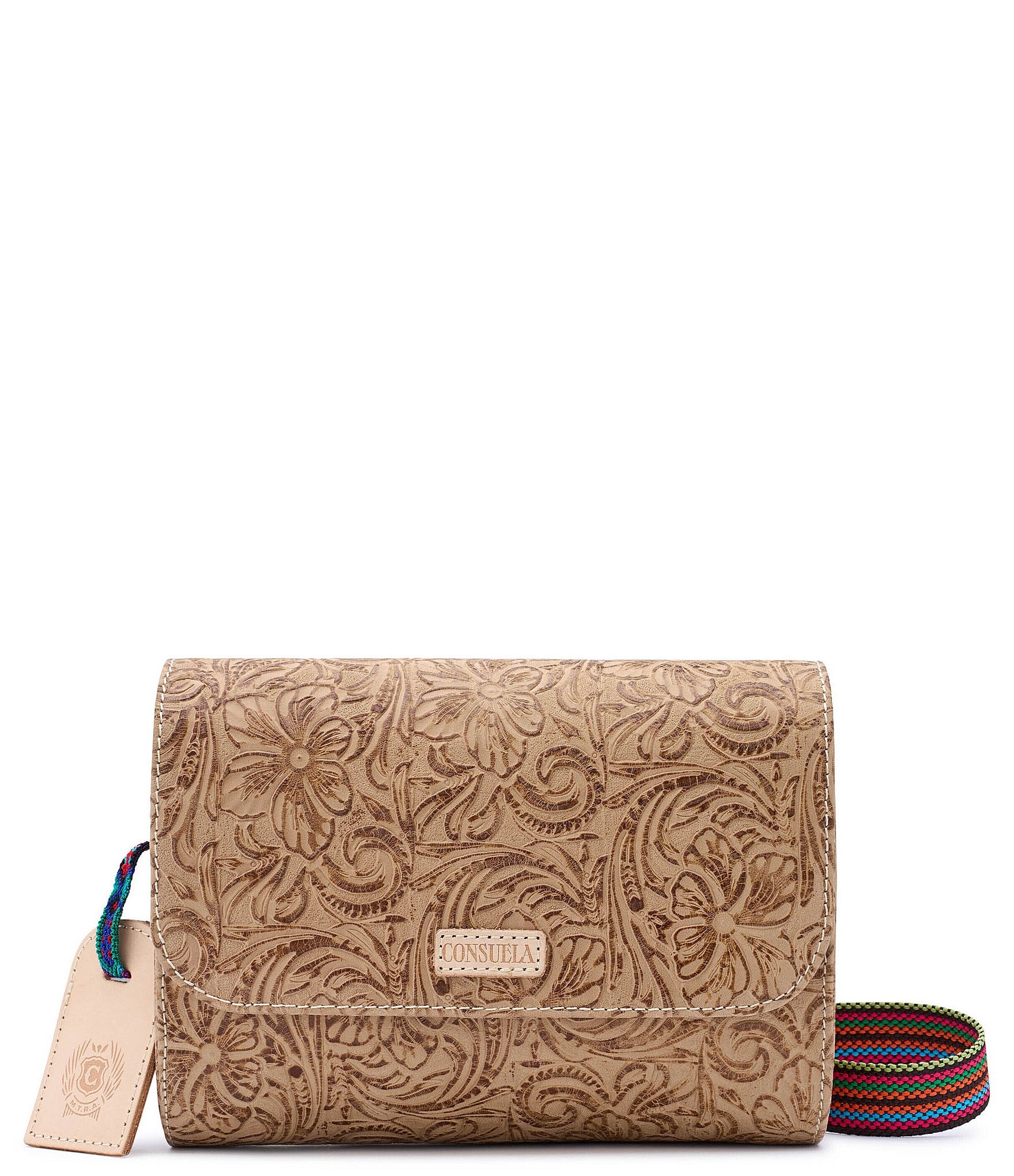 Consuela Lawton On the Town Tooled Leather Crossbody Bag