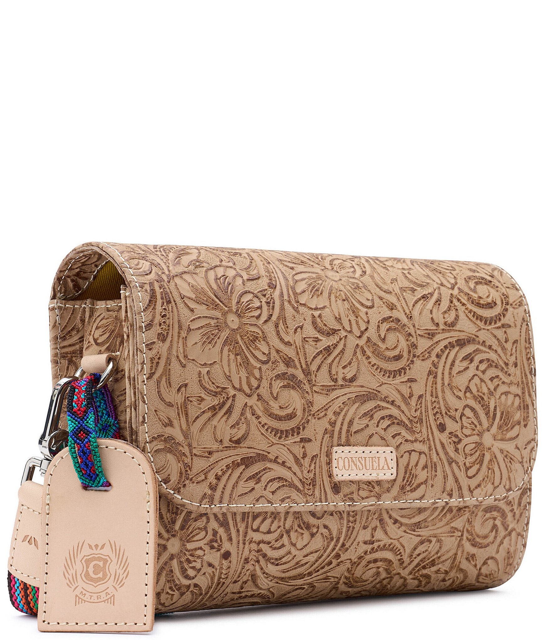 Consuela Lawton On the Town Tooled Leather Crossbody Bag