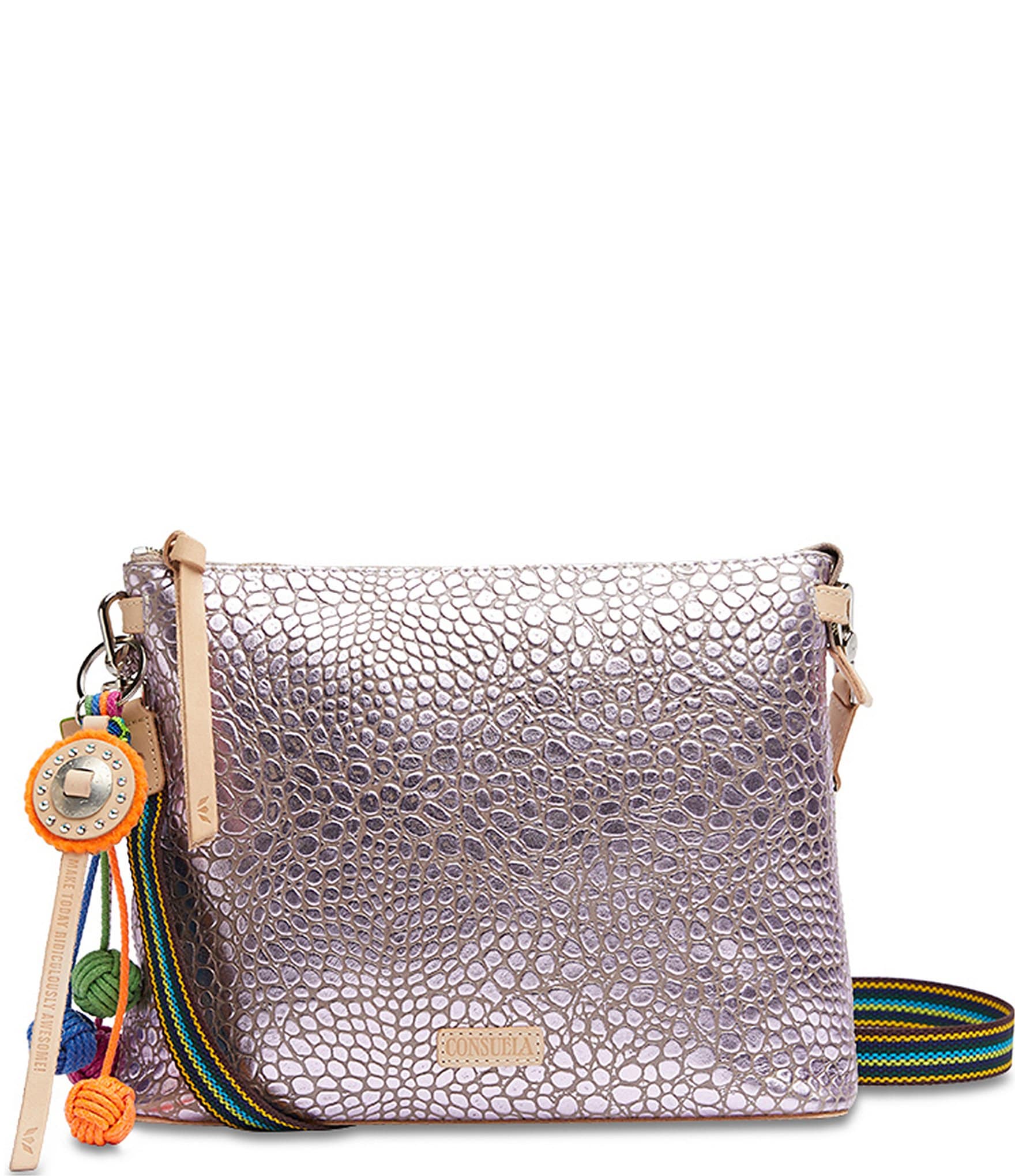 Consuela LuLu Downtown Lilac Metallic Crossbody Bag