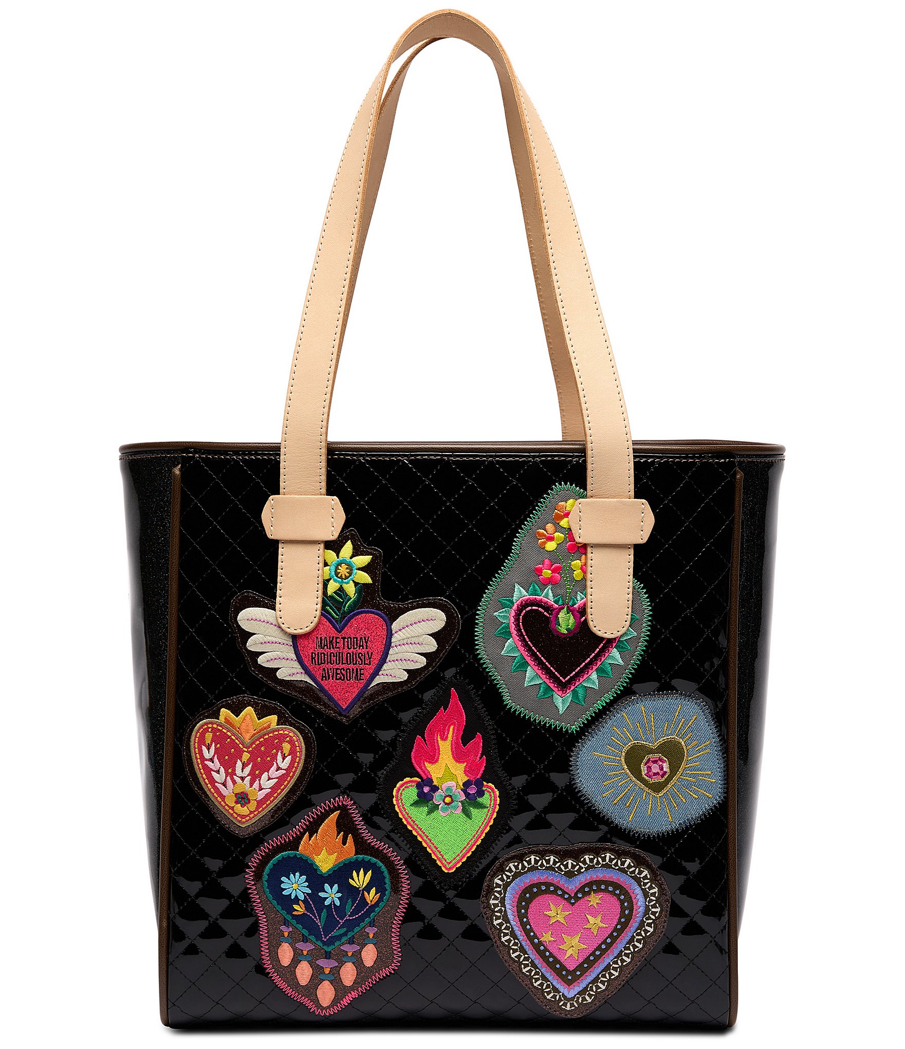 Consuela Marisol Hearts Patch Emrboidered Classic Tote Bag