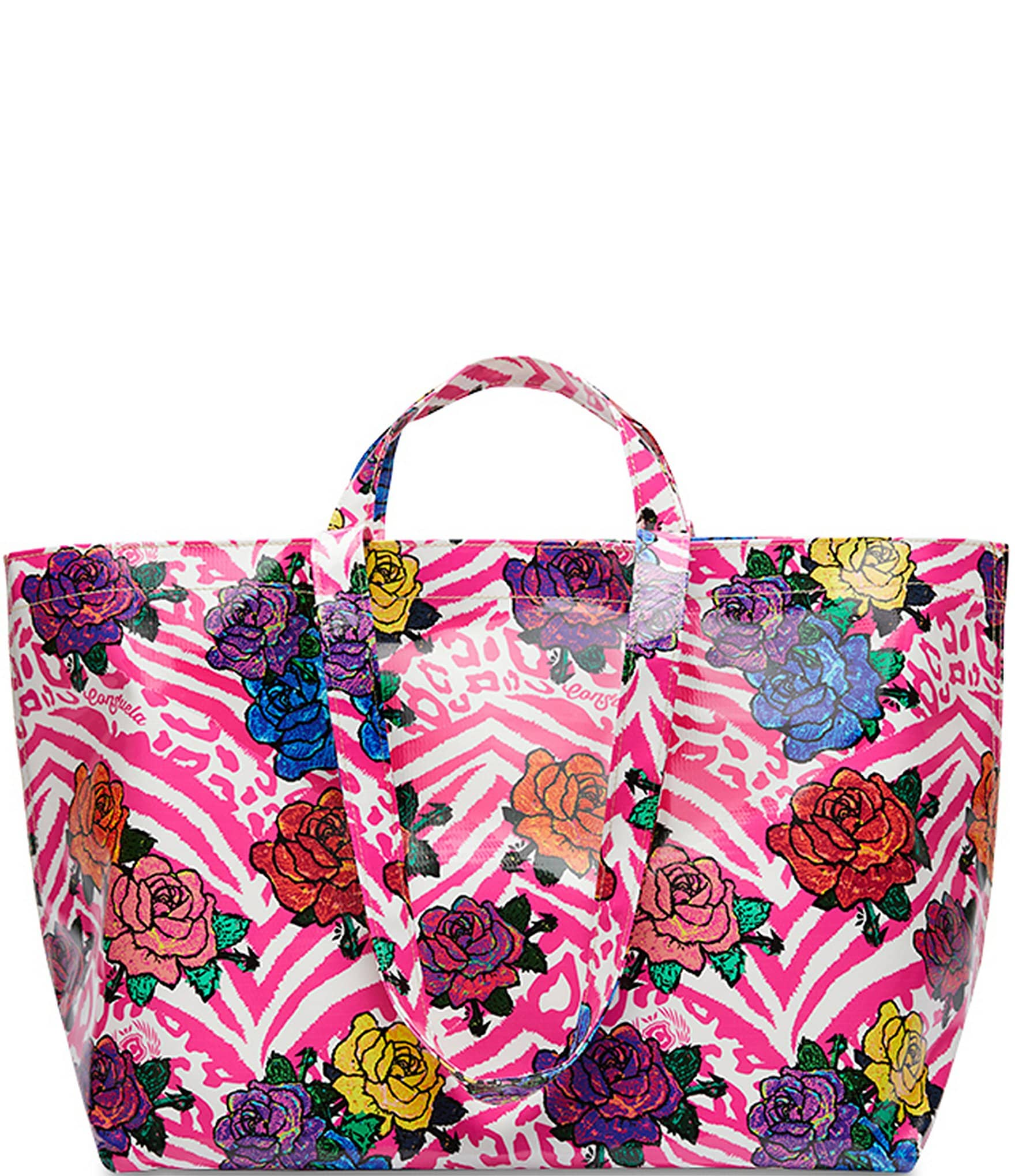 Consuela Pink Zebra and Floral Fruttii Grab-n-Go Jumbo Tote Bag