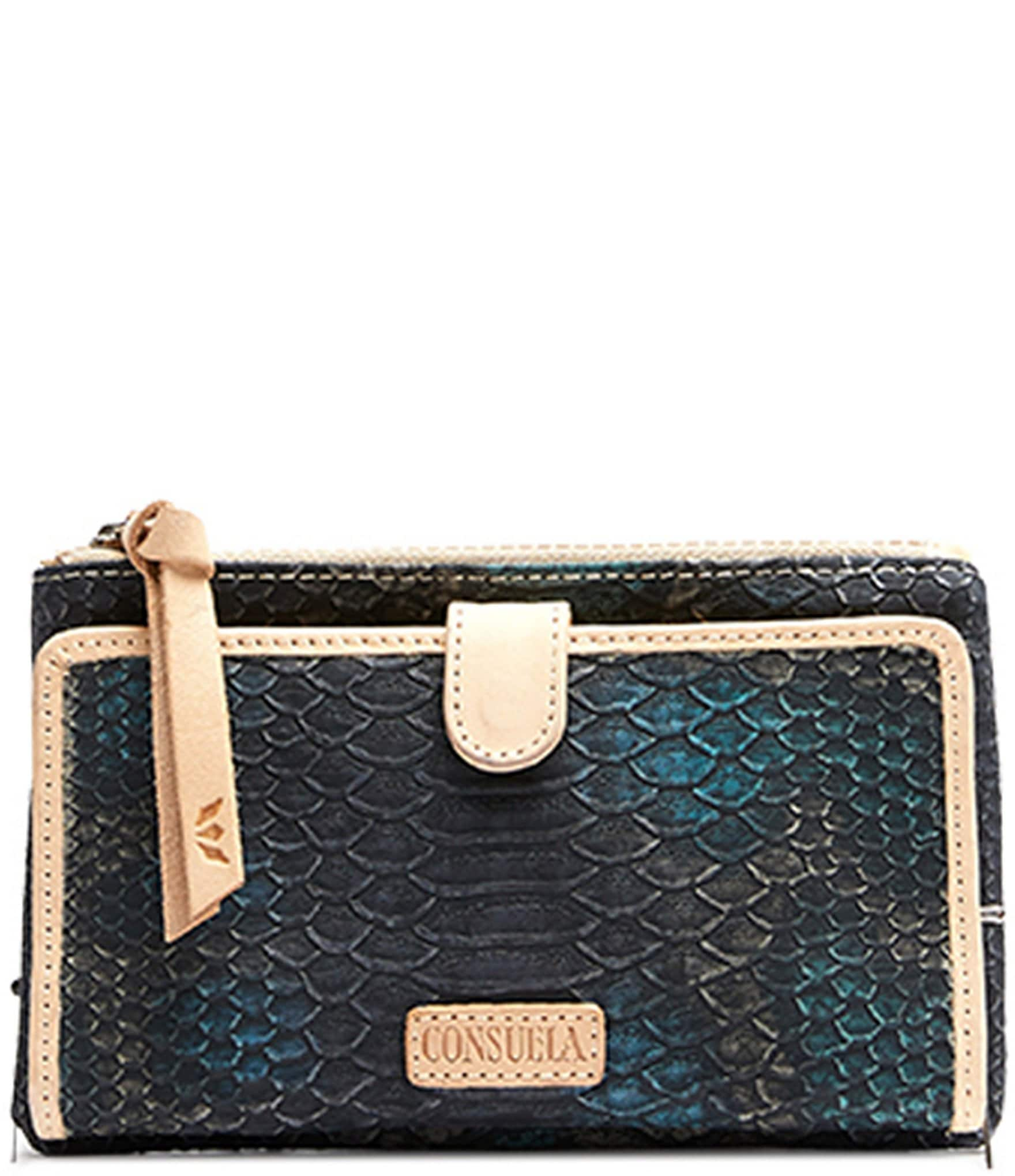 Consuela Rattler Embossed Snake Print Slim Wallet