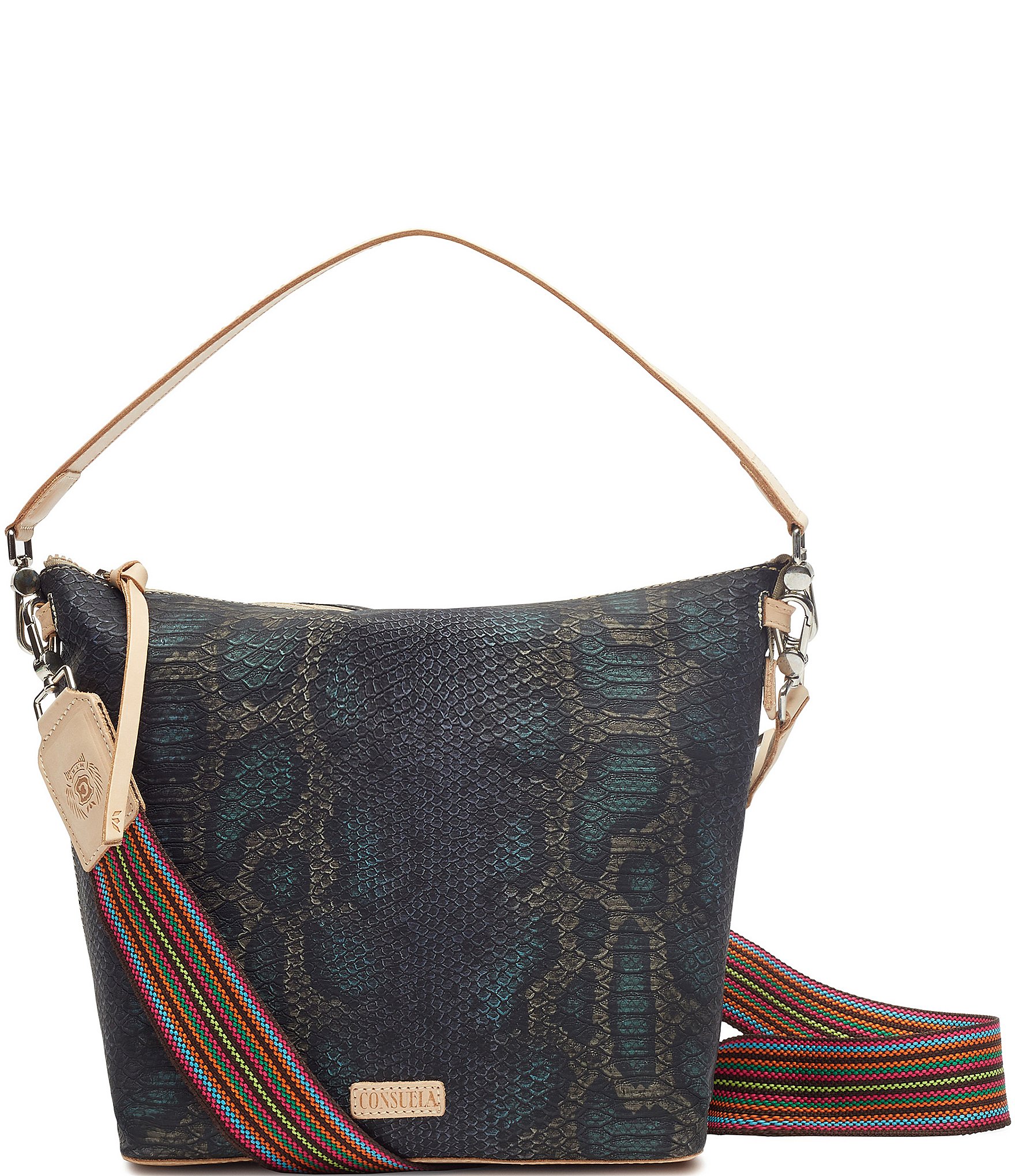 Consuela Rattler Snake Print Hobo Bag