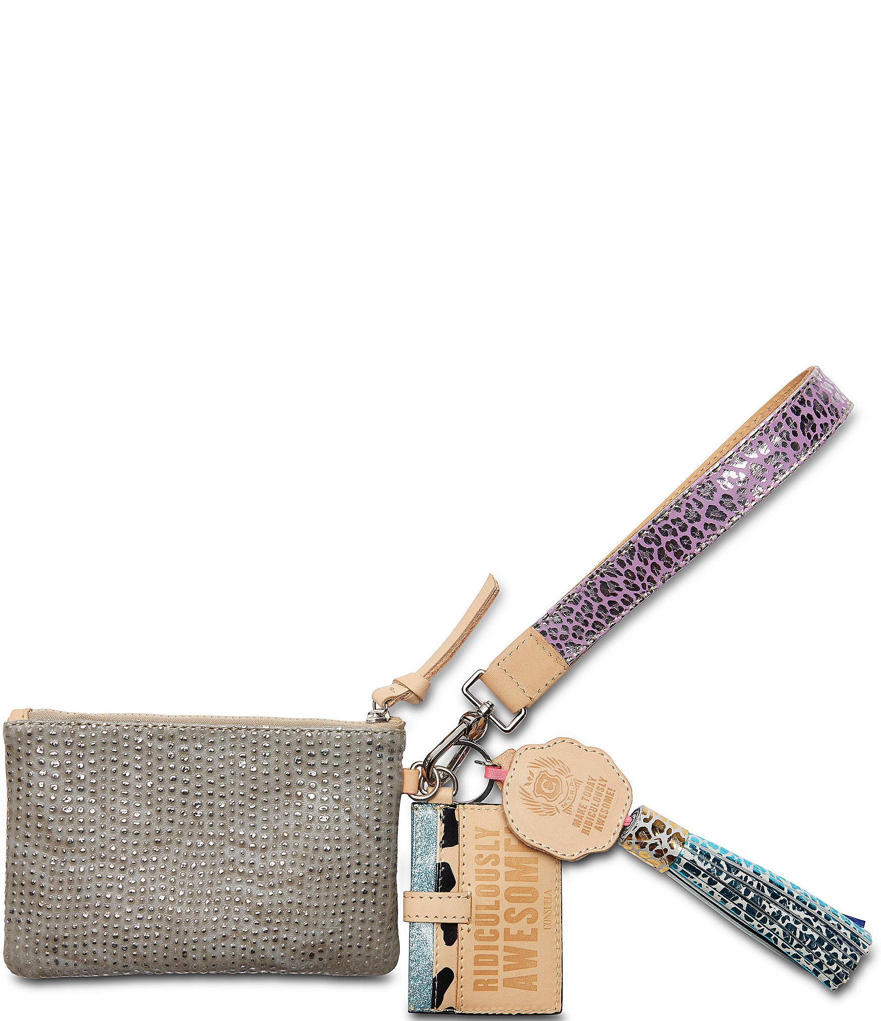 Consuela Thunderbird Metallic Textured Combi Wristlet