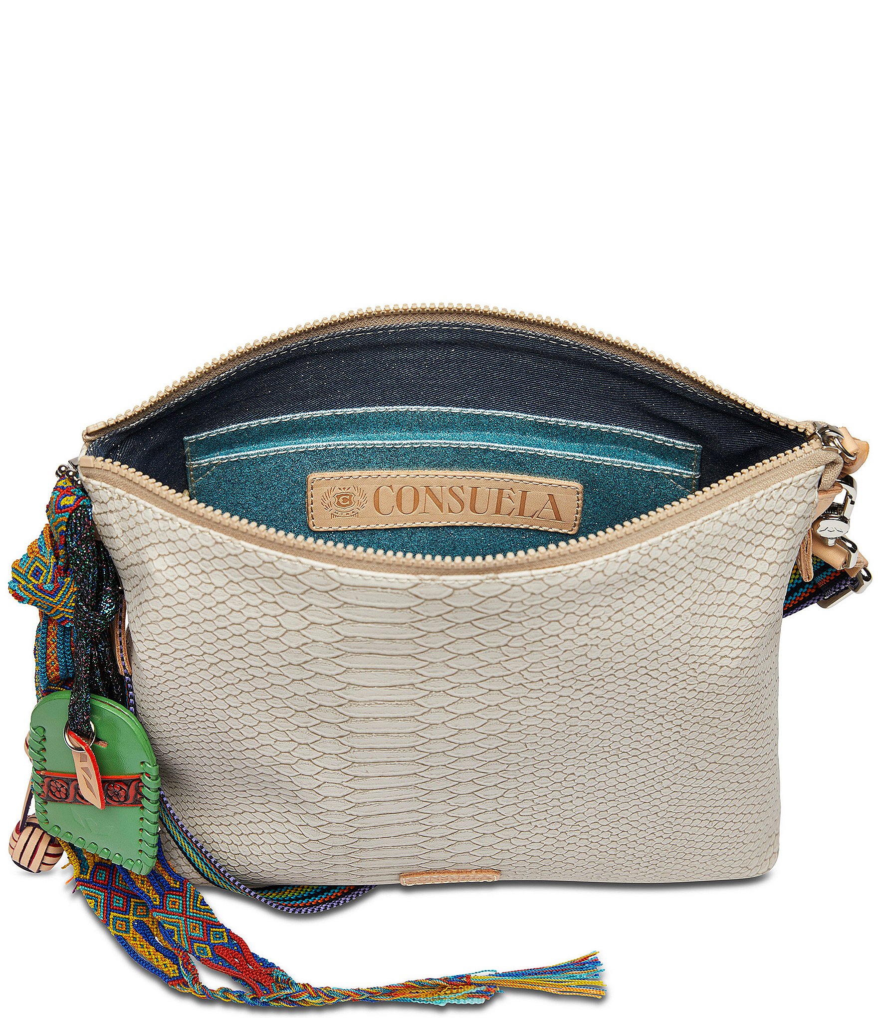 Consuela Thunderbird Downtown Embossed Snake Print Crossbody Bag