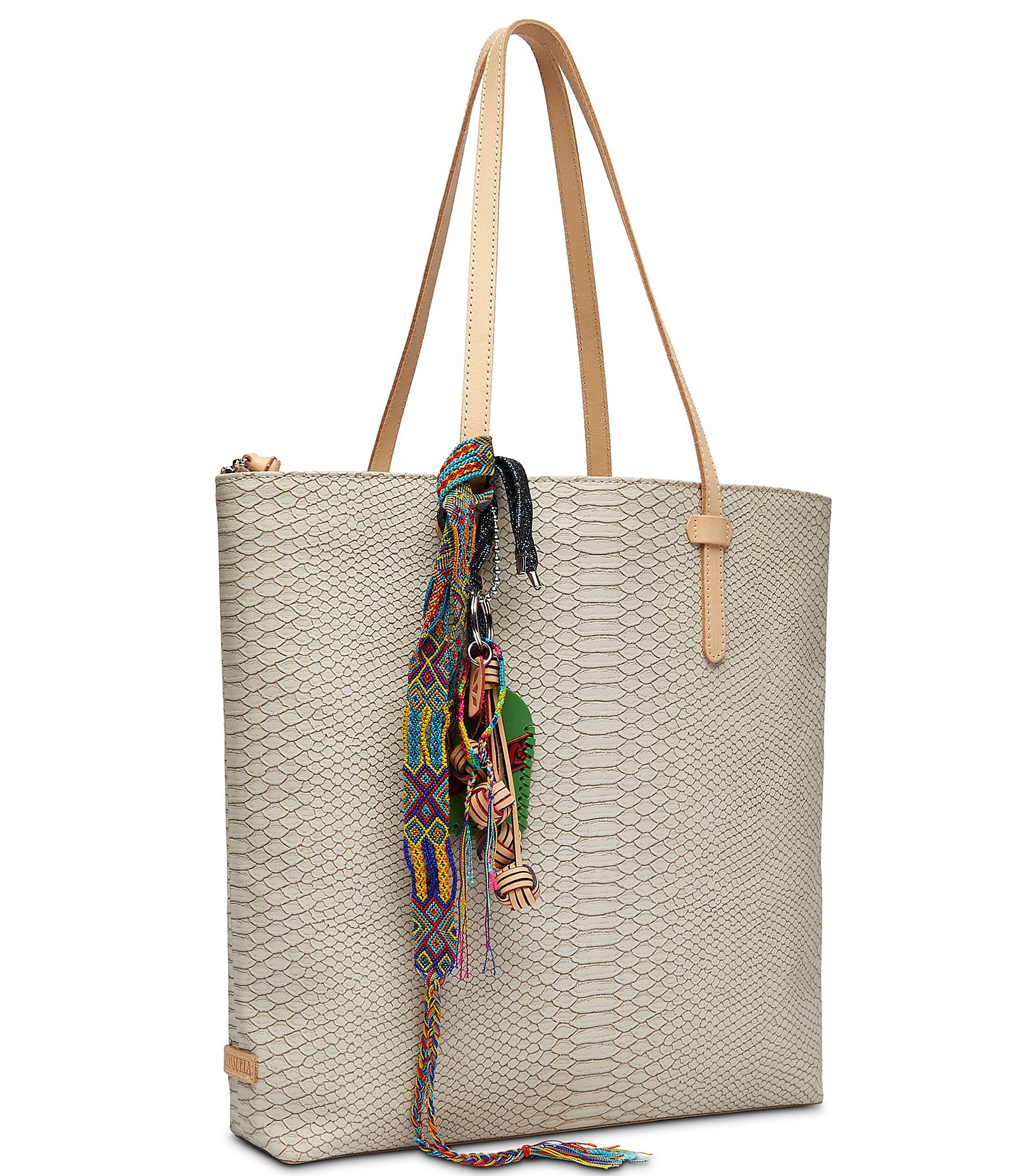 Consuela Thunderbird Embossed Snake Print Market Tote Bag