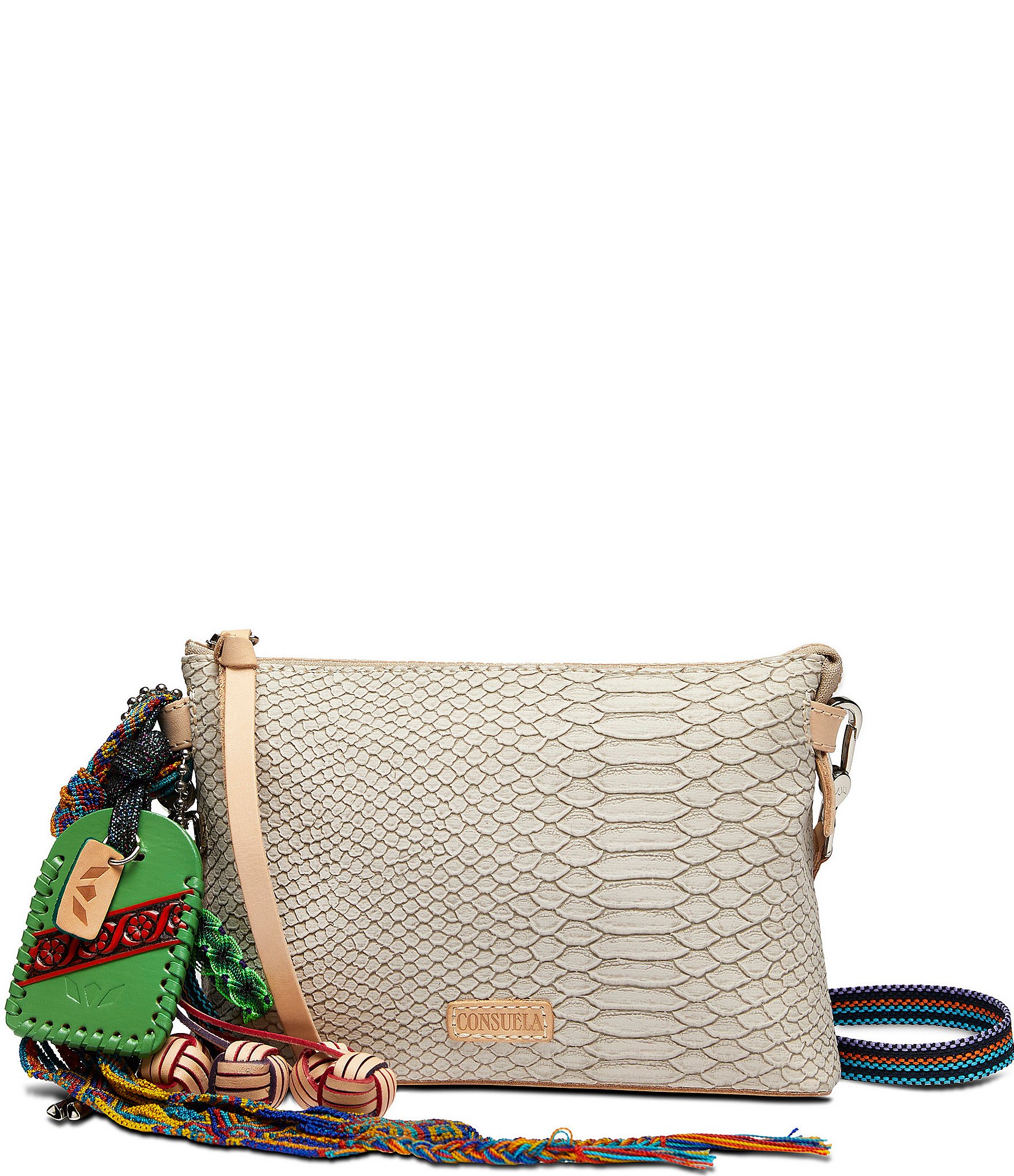 Consuela Thunderbird Midtown Embossed Snake Print Crossbody Bag