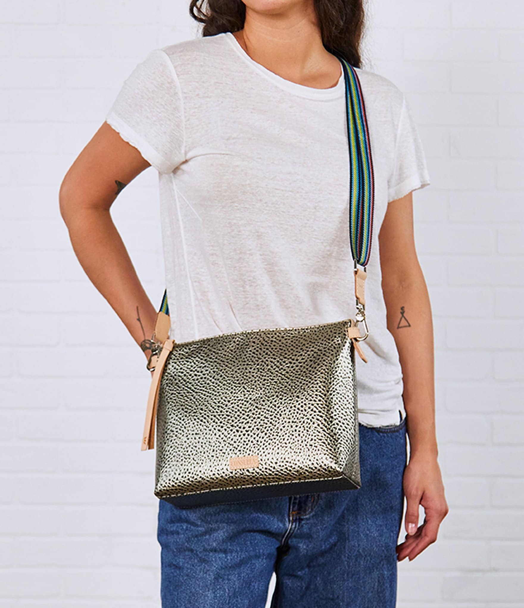 Consuela Tommy Downtown Metallic Textured Crossbody Bag