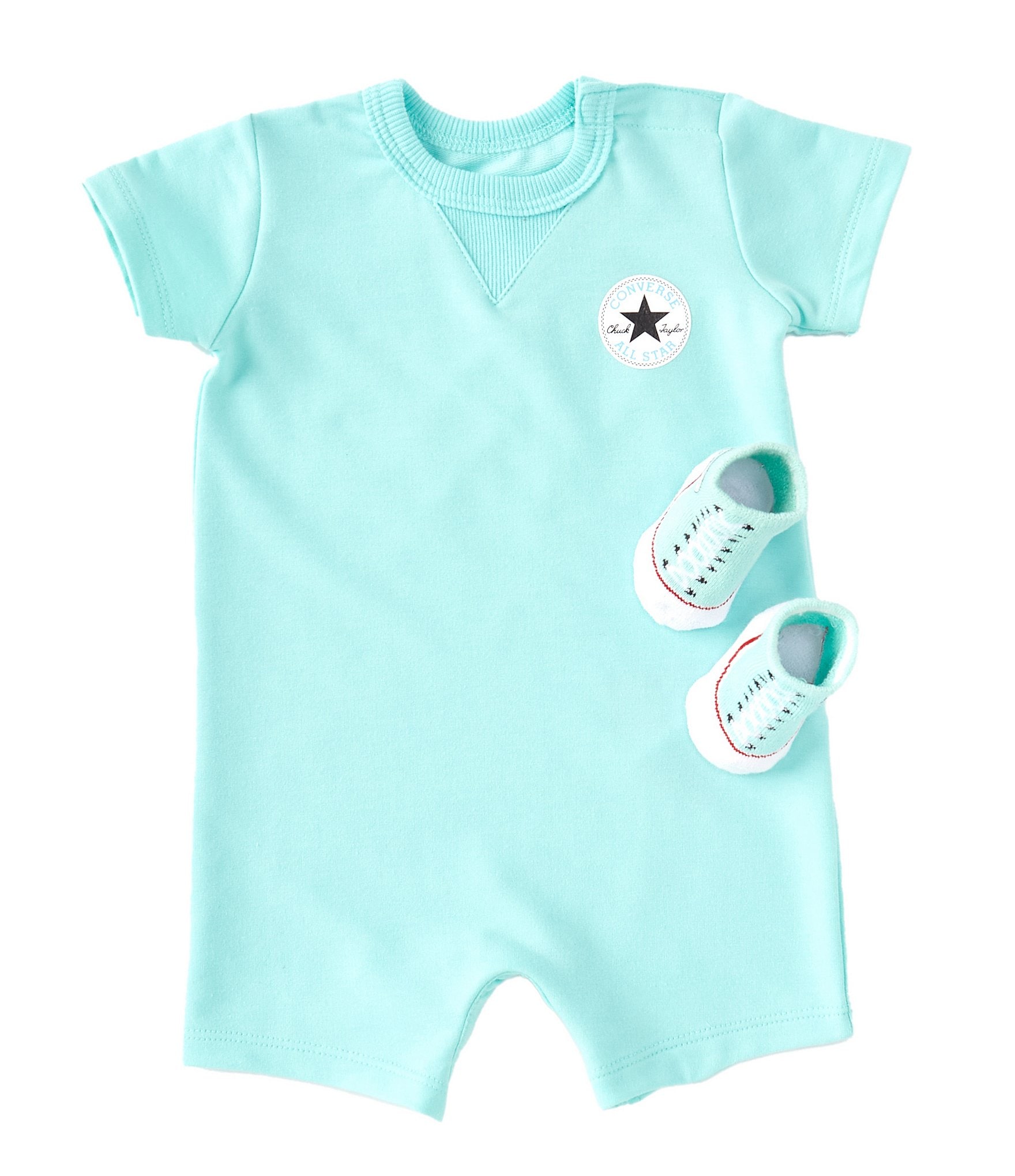 Months Newborn-9 Lil Chuck Short Sleeve Dillard\'s Set Baby Romper Converse Sock | &