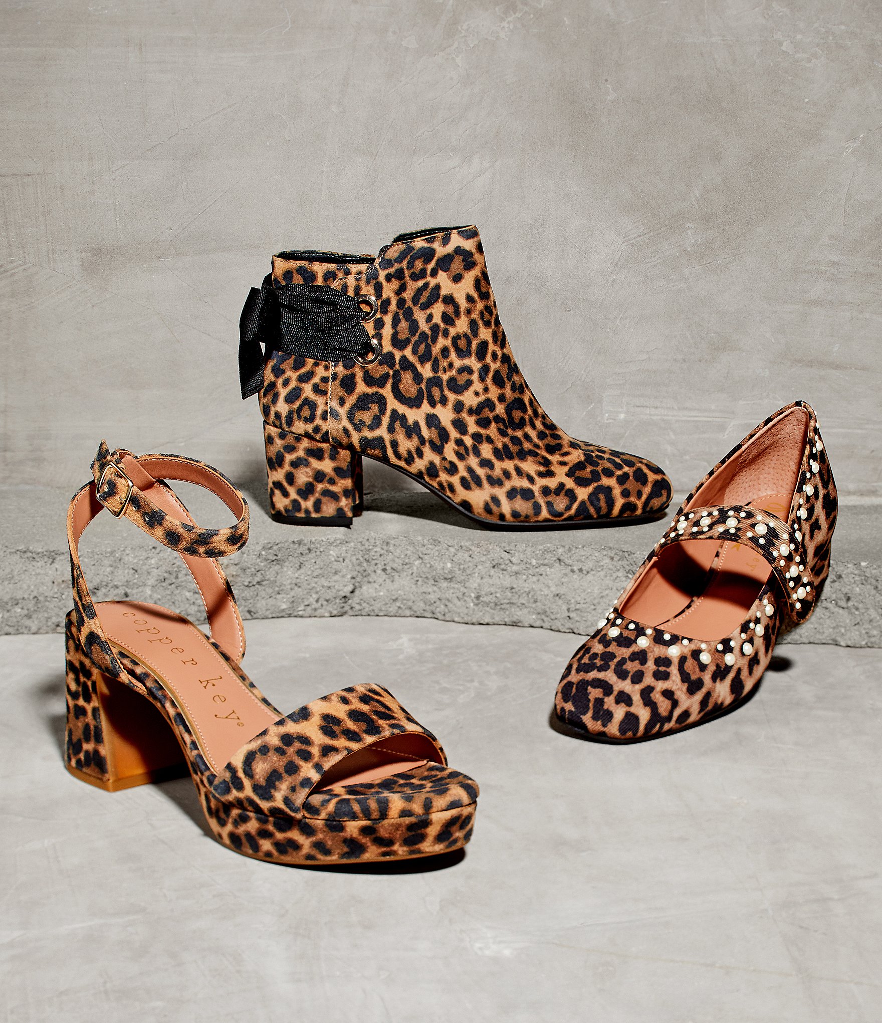 Copper Key Adore Leopard Print Suede Platform Sandals