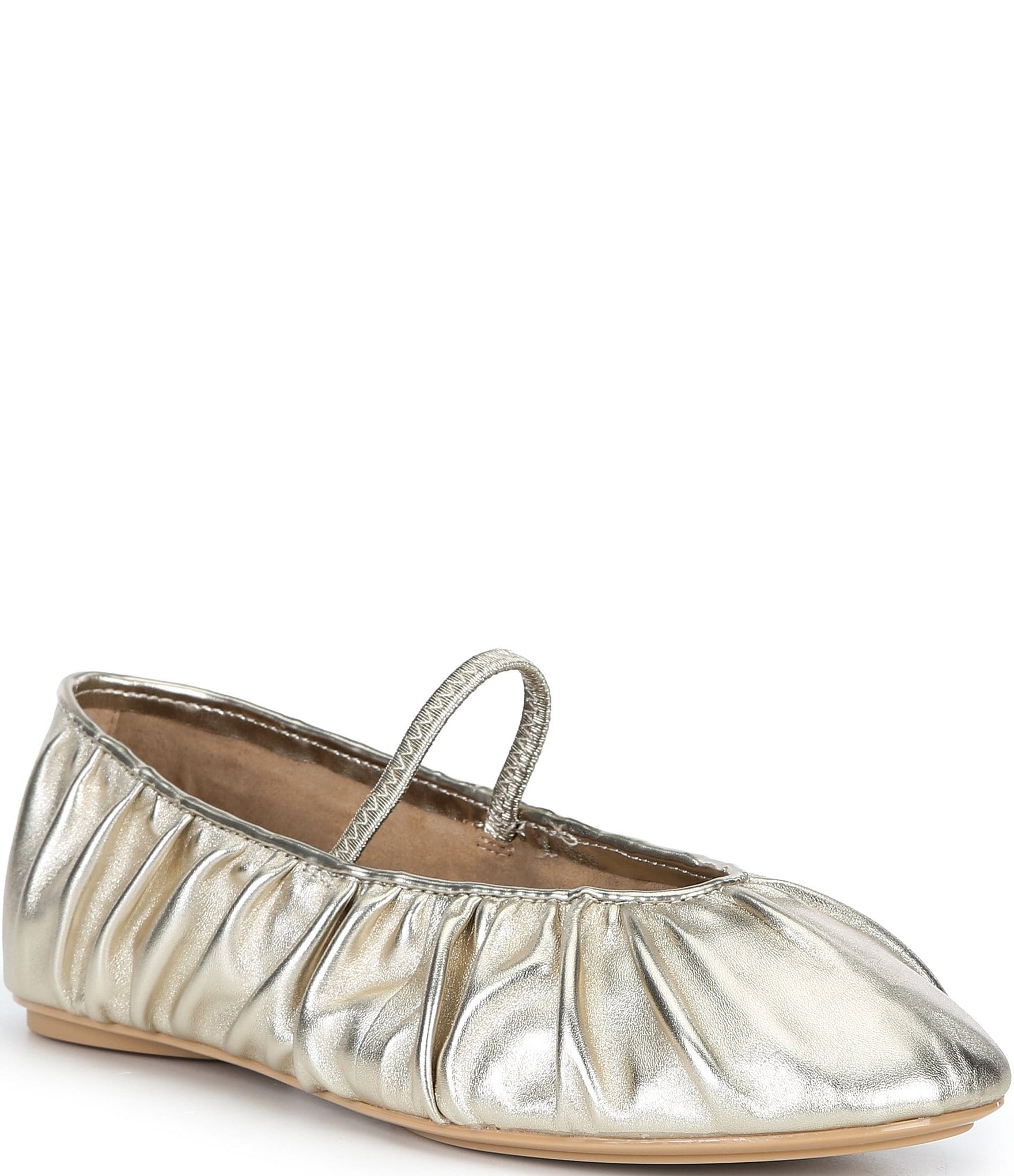 Copper Key Bambi Metallic Leather Mary Jane Ballet Flats