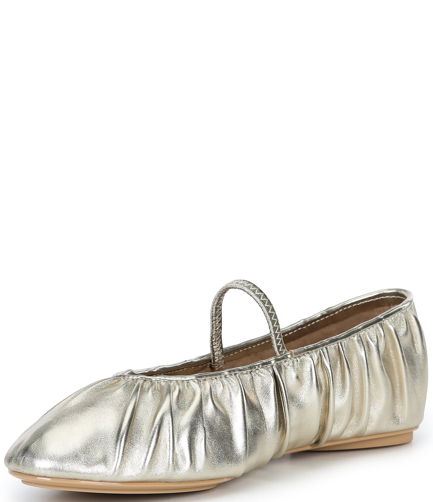 Copper Key Bambi Metallic Leather Mary Jane Ballet Flats