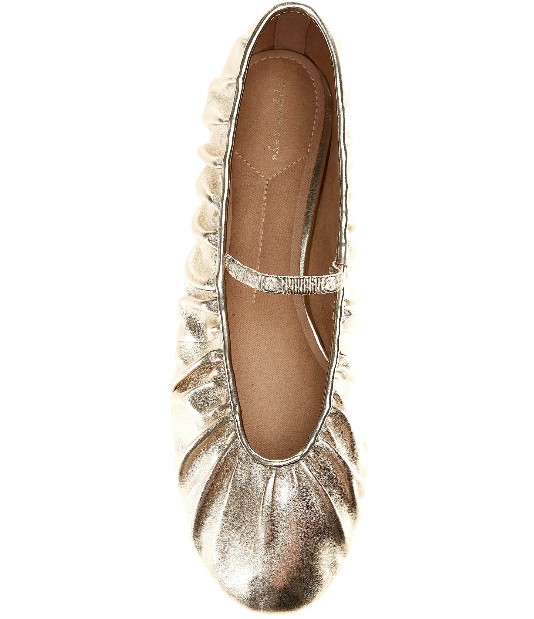 Copper Key Bambi Metallic Leather Mary Jane Ballet Flats