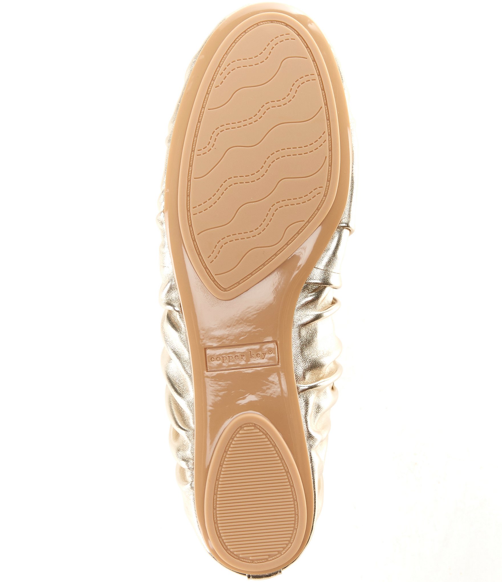 Copper Key Bambi Metallic Leather Mary Jane Ballet Flats