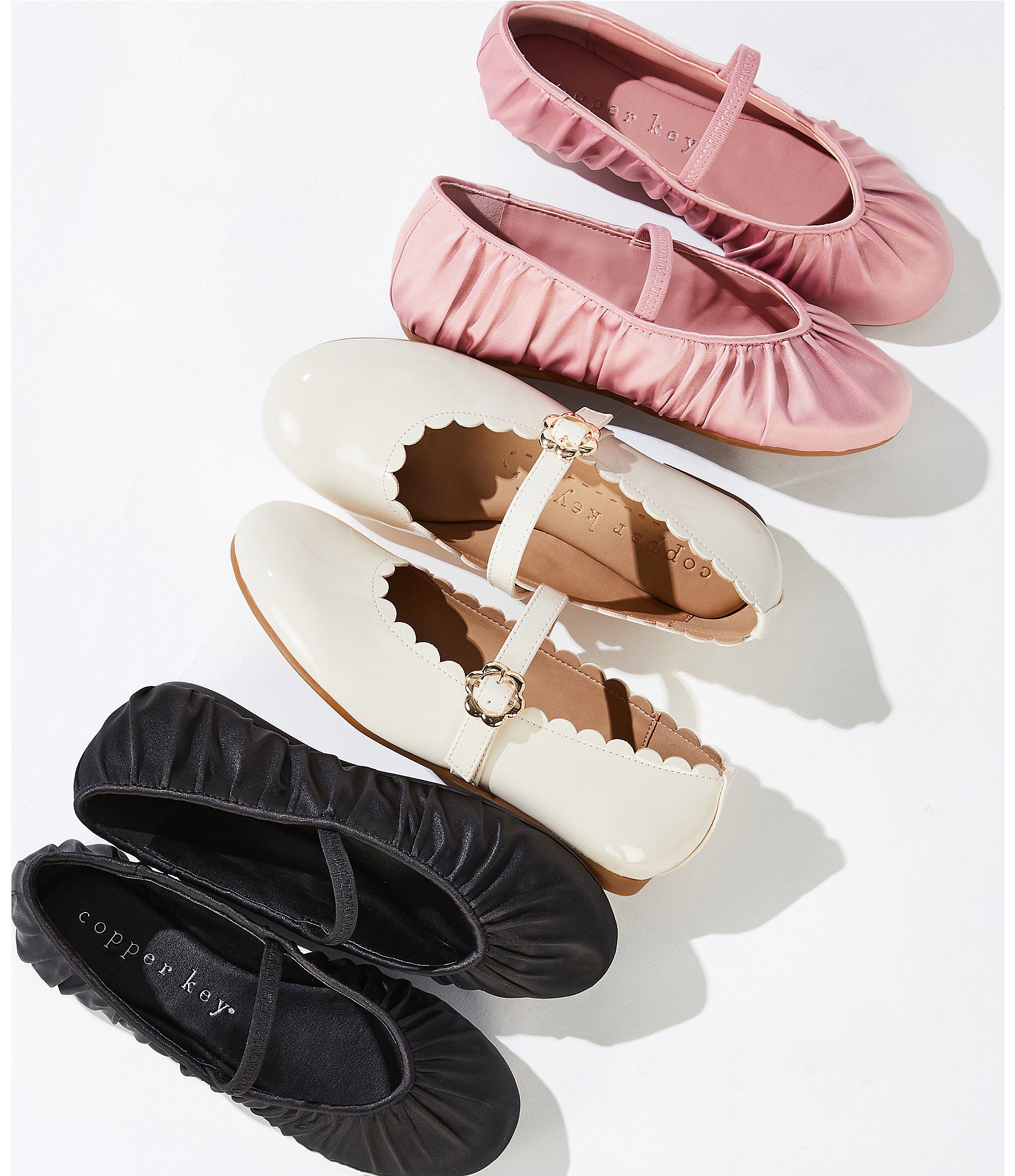 Copper Key Bambi Satin Mary Jane Ballet Flats