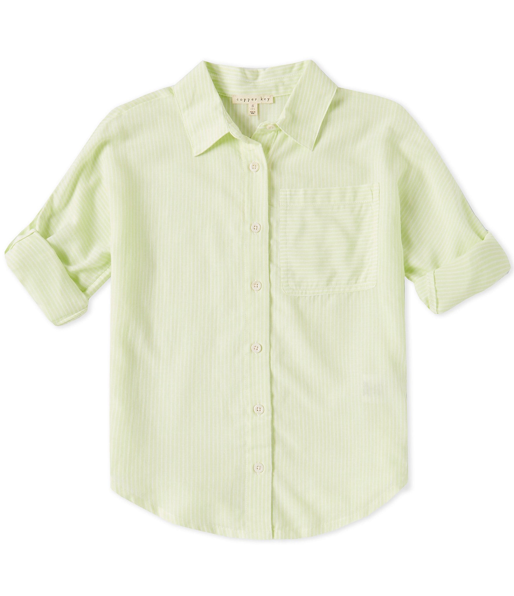 Tommy Hilfiger Big Girls 7-16 Cropped Ithaca Stripe Poplin Button