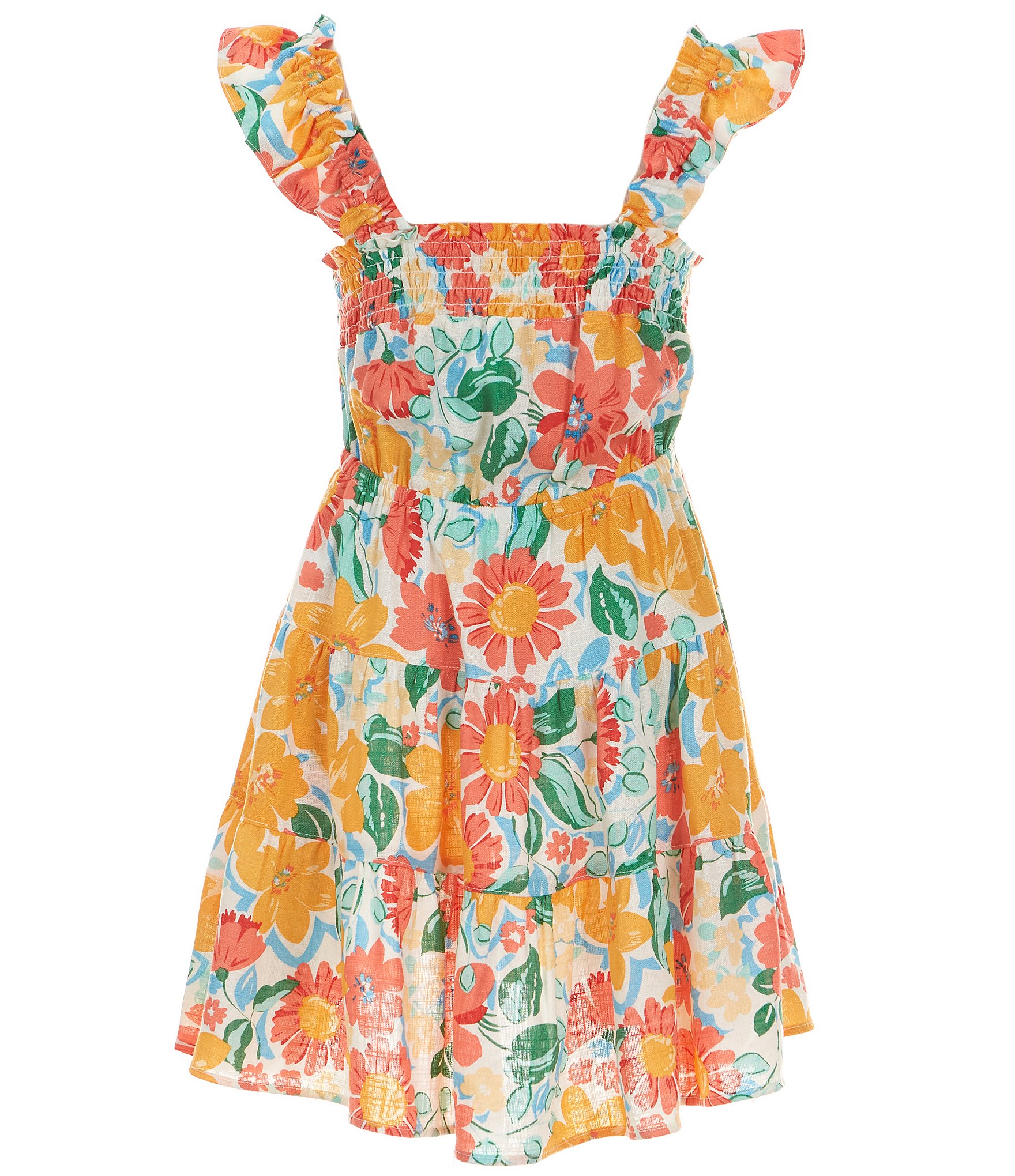 Copper Key Big Girls 7-16 Family Matching Ruffle Strap Floral Dress