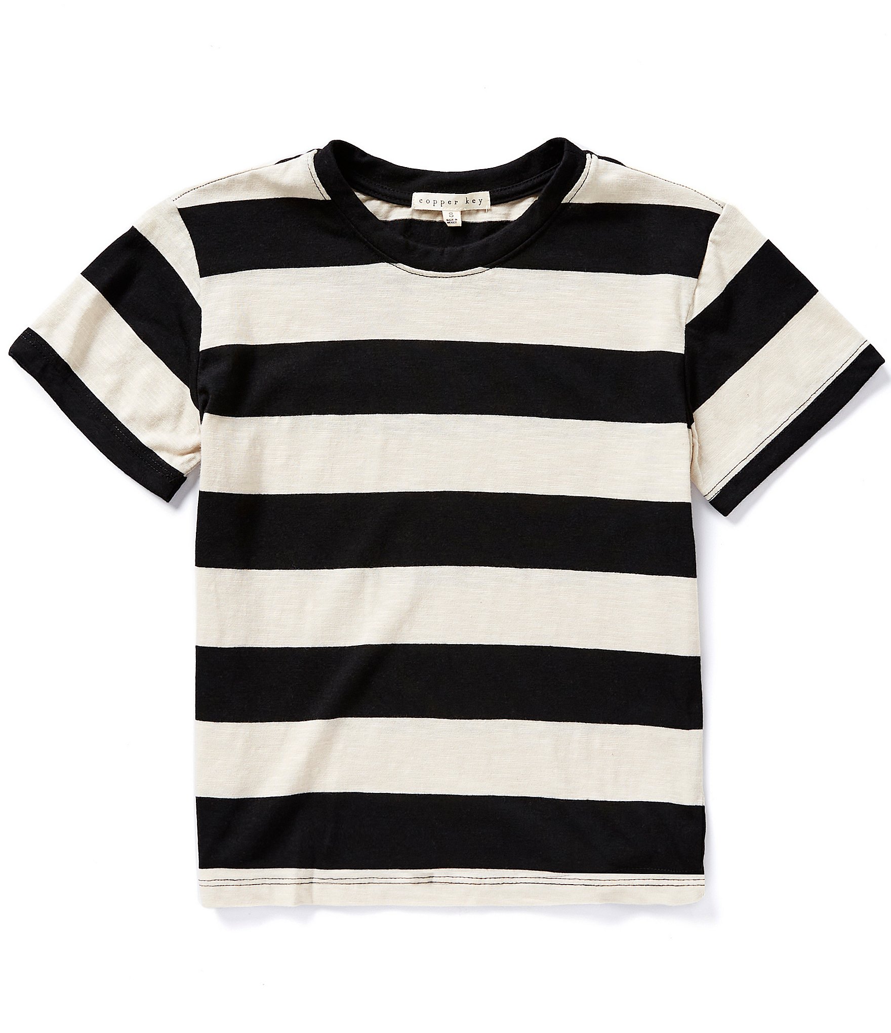 Copper Key Big Girls Short Sleeve Big Stripe Relaxed Boxy T-Shirt