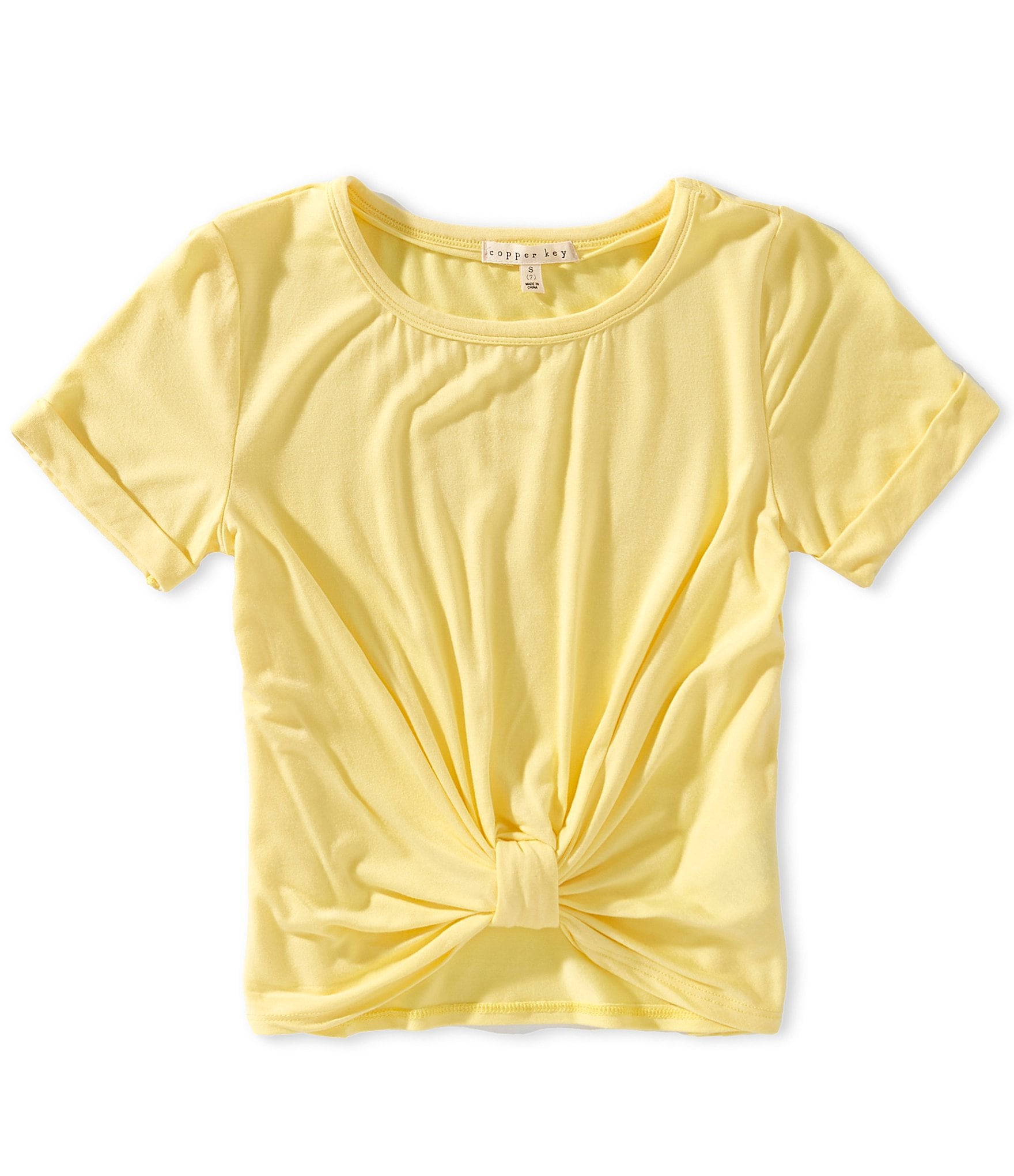 Copper Key Big Girls Tie Front Short Sleeve T-Shirt