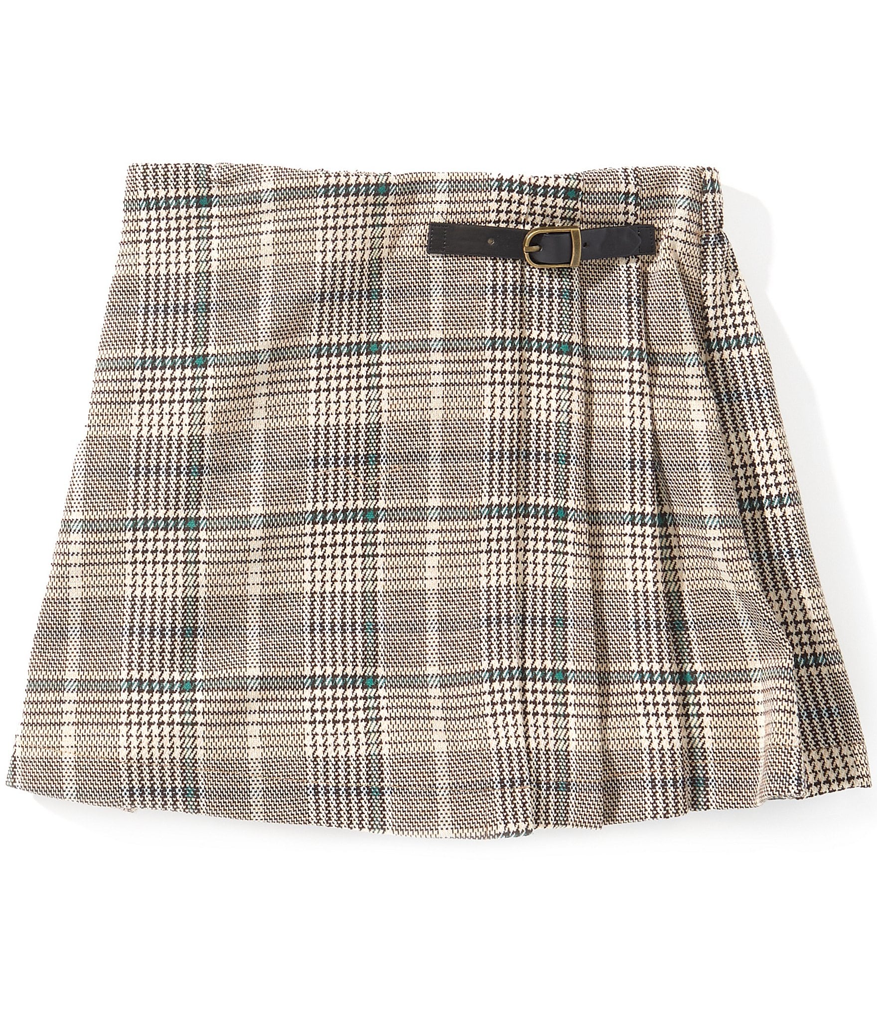 Copper Key Big Girls Buckle Plaid Skort