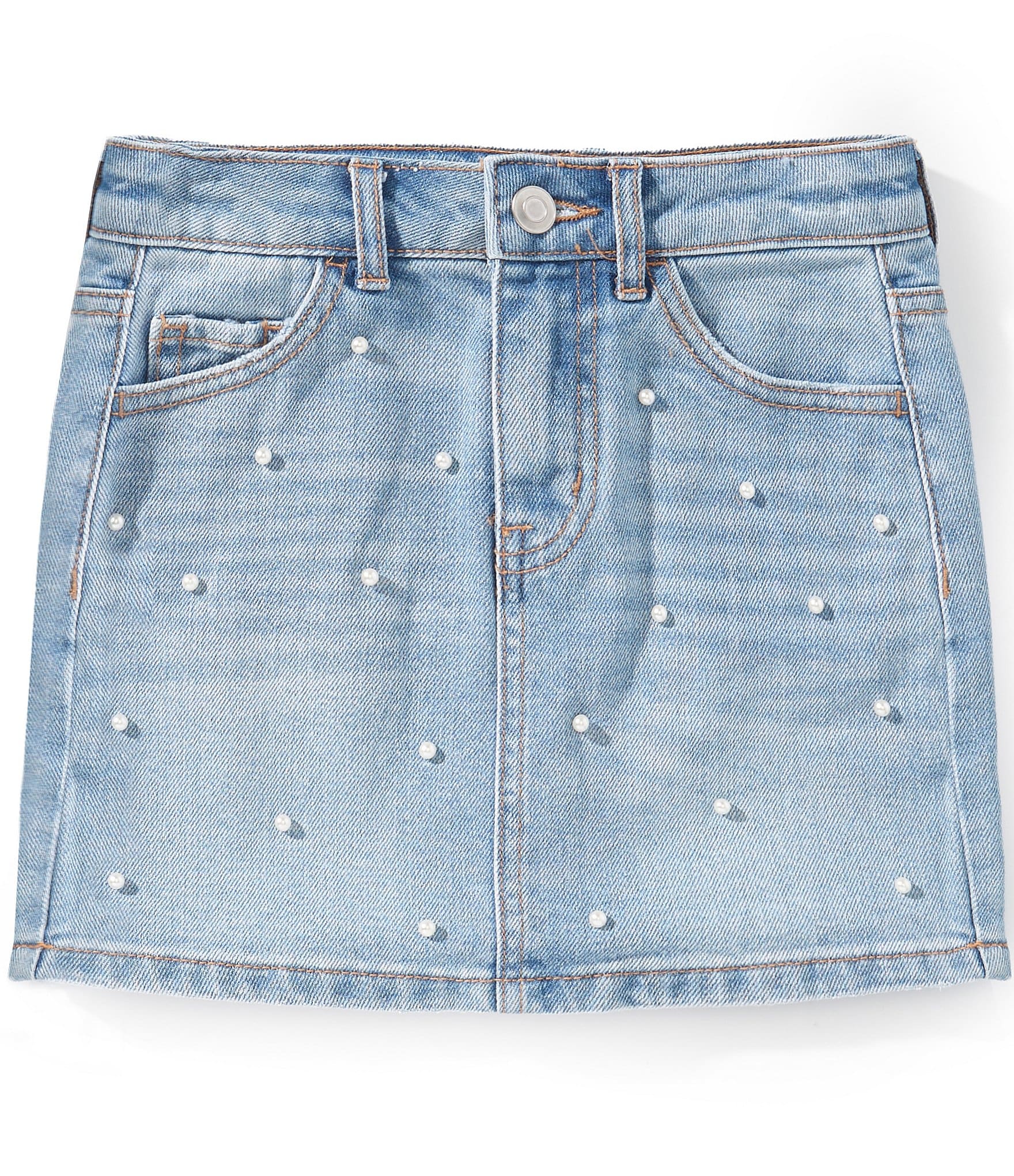 Copper Key Big Girls Pearl Denim Skirt